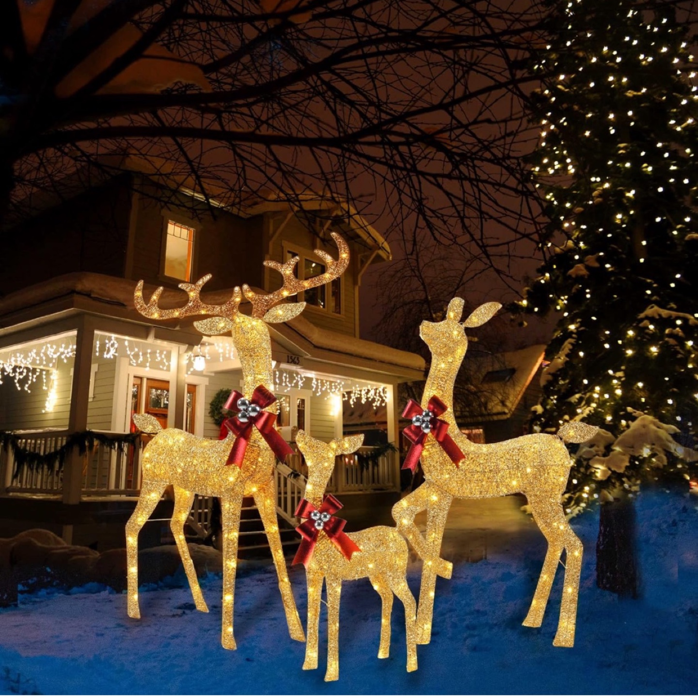 YULETIME 3Piece Pre-lit 3D Christmas Reindeer Family-Christmas - photo 2