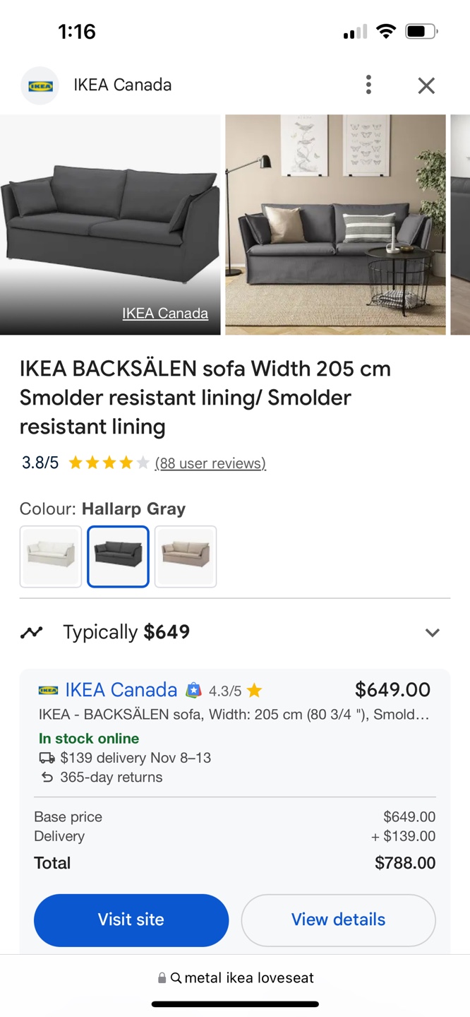 IKEA BACKSÄLEN loveseat - Katorp Natural - photo 4