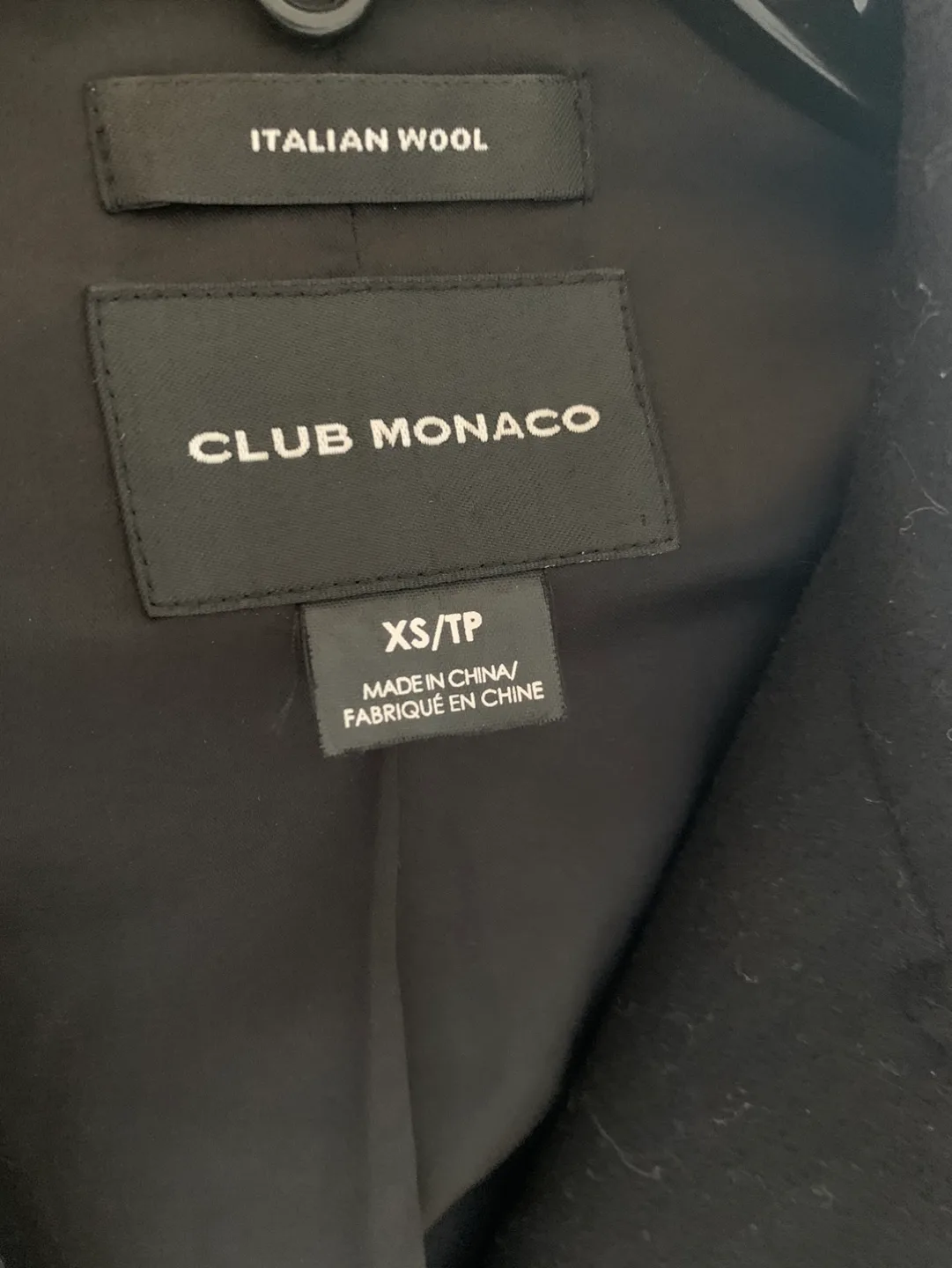 Club Monaco Black Double Breasted Coat image indicator(3)