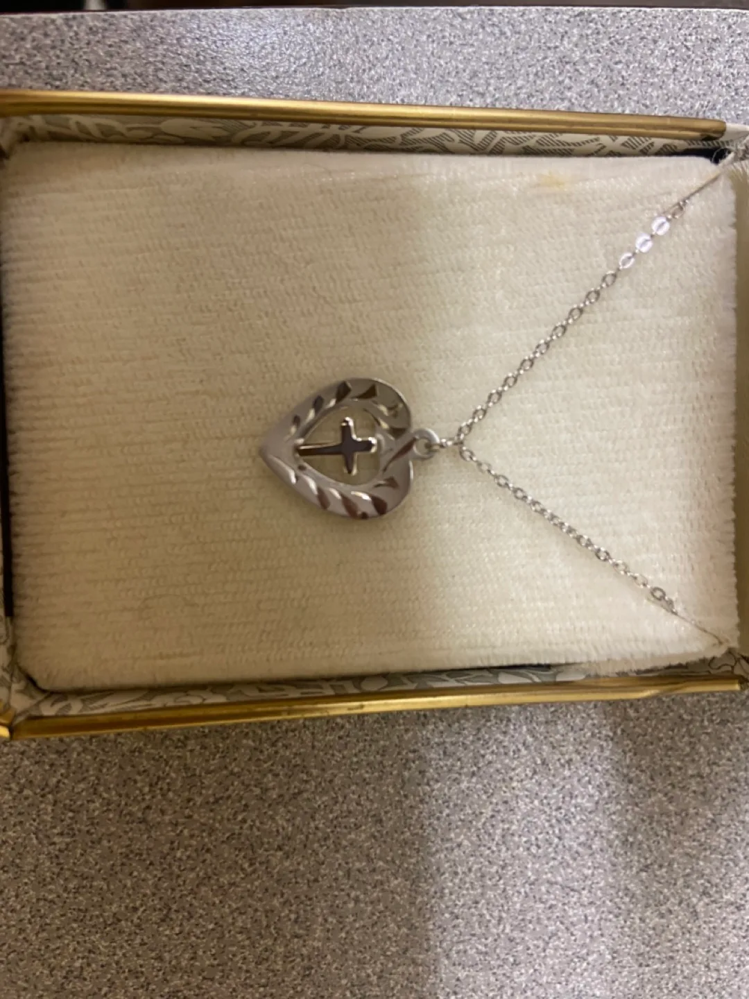 Silver Heart Cross Necklace image indicator(2)