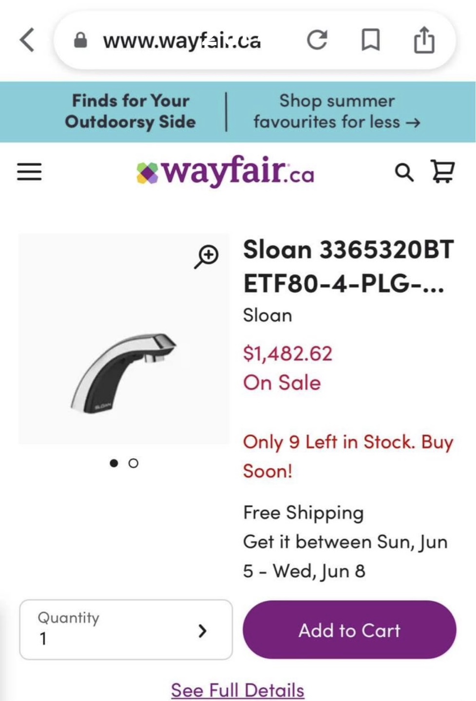 Sloan Optima Sensor Operated Faucet - photo 4