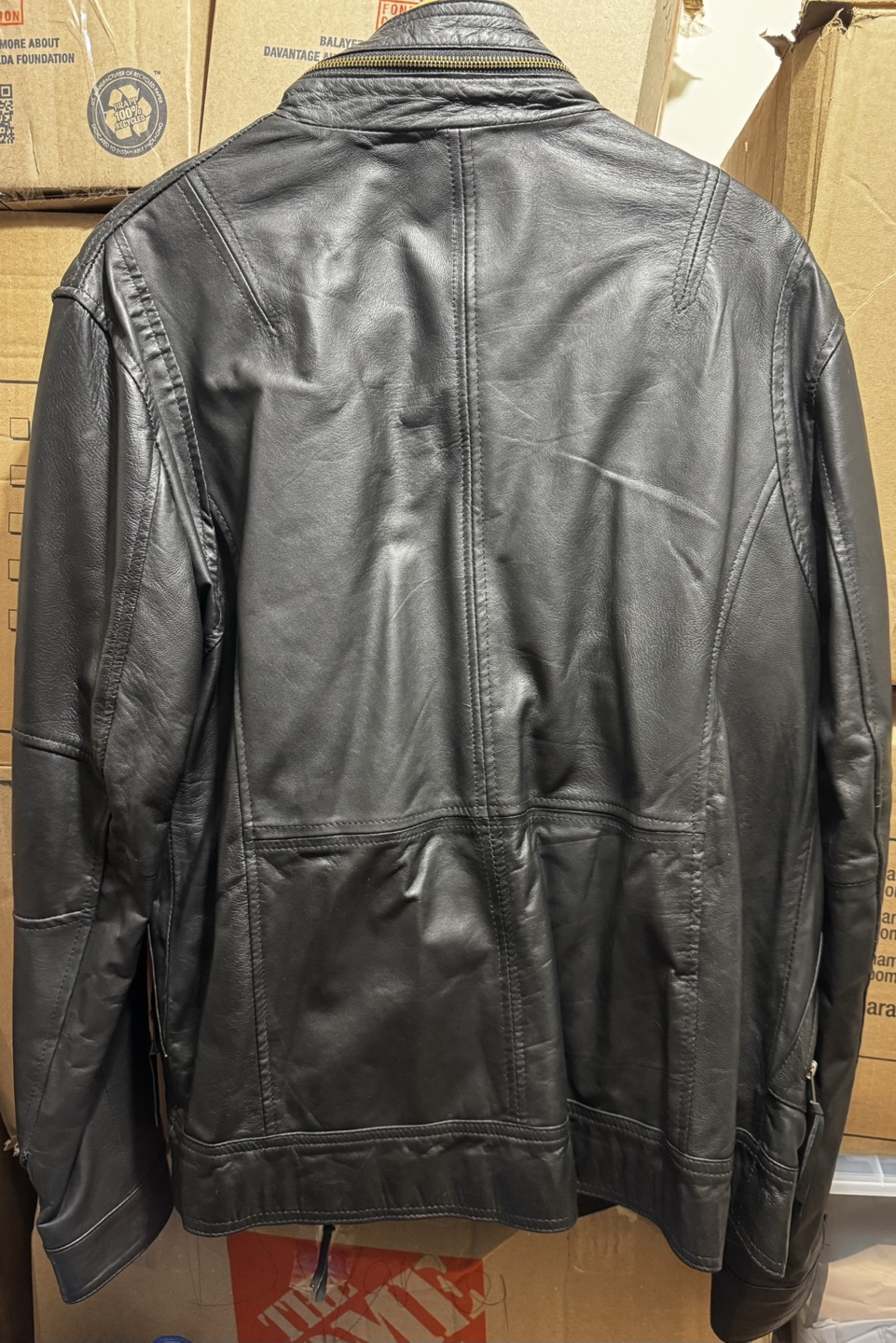 Men’s Black Leather Jacket - Medium (Unbranded) - photo 5