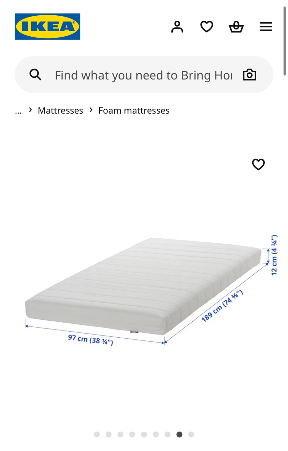 IKEA TWIN SIZE Foam Mattress