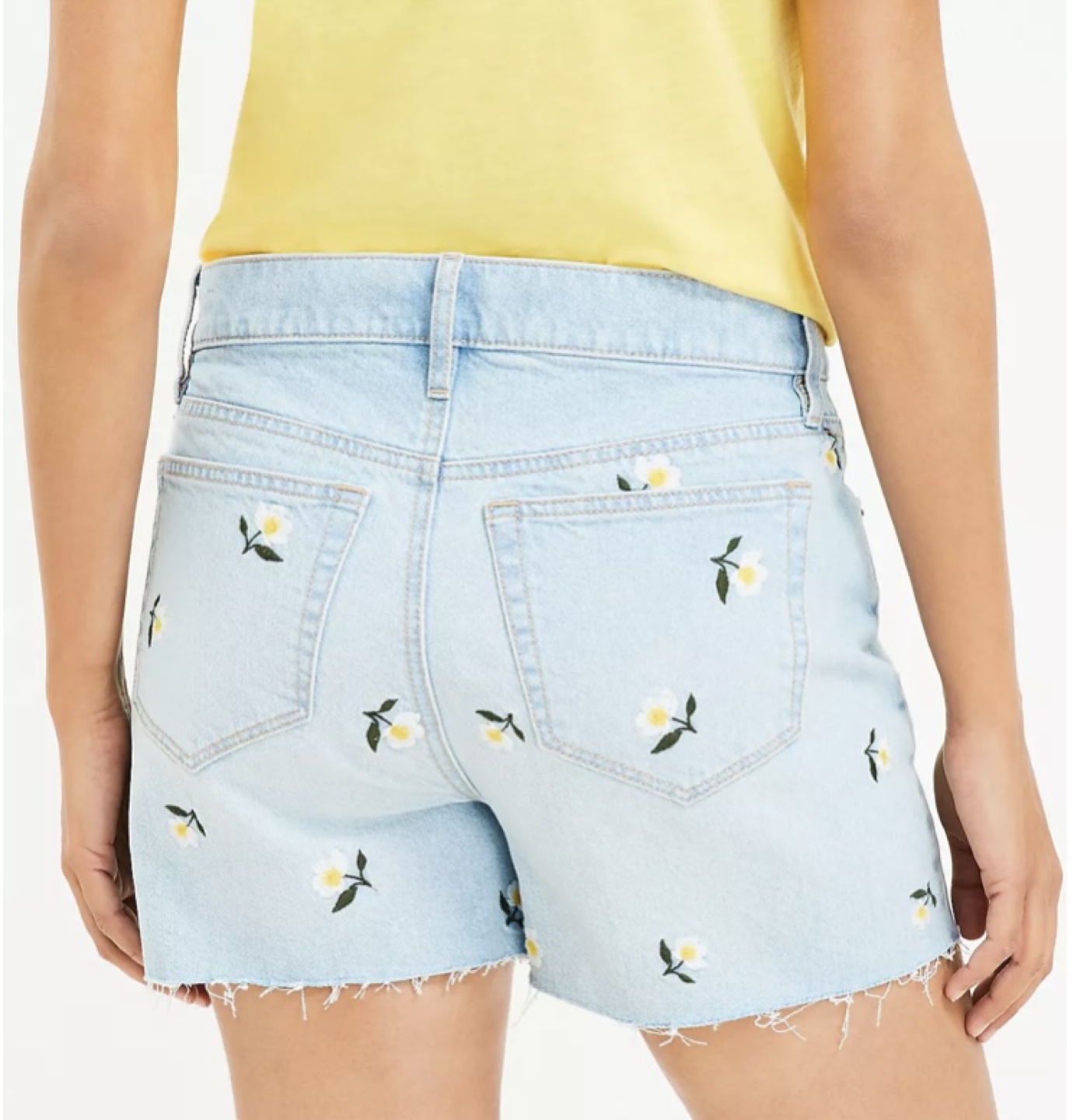Loft Floral Embroidered Denim Shorts - photo 3