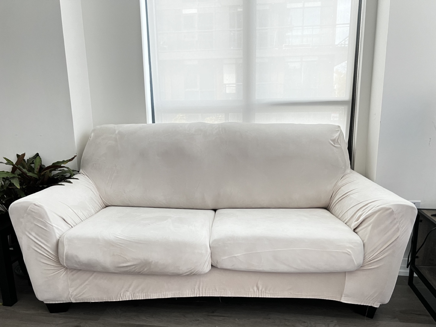 Brown leather Sofa with cover