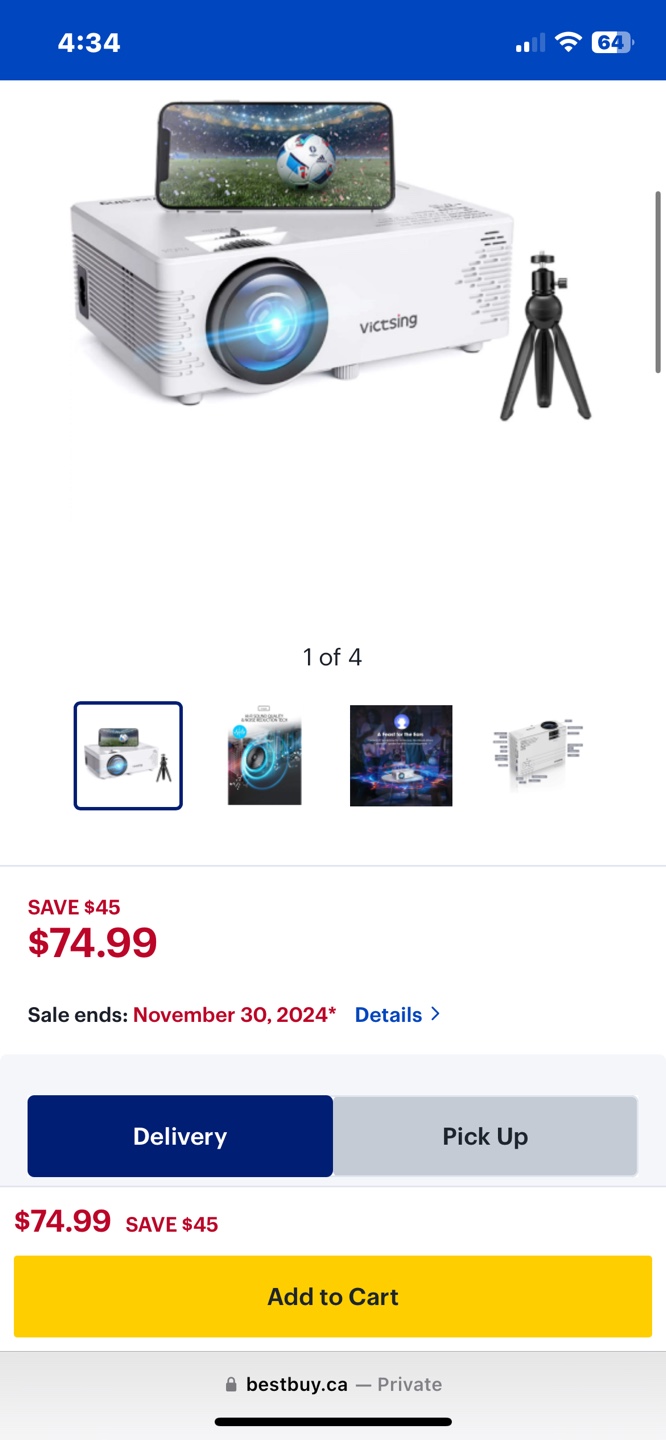 Victsing Mini Projector with Tripod & Bluetooth