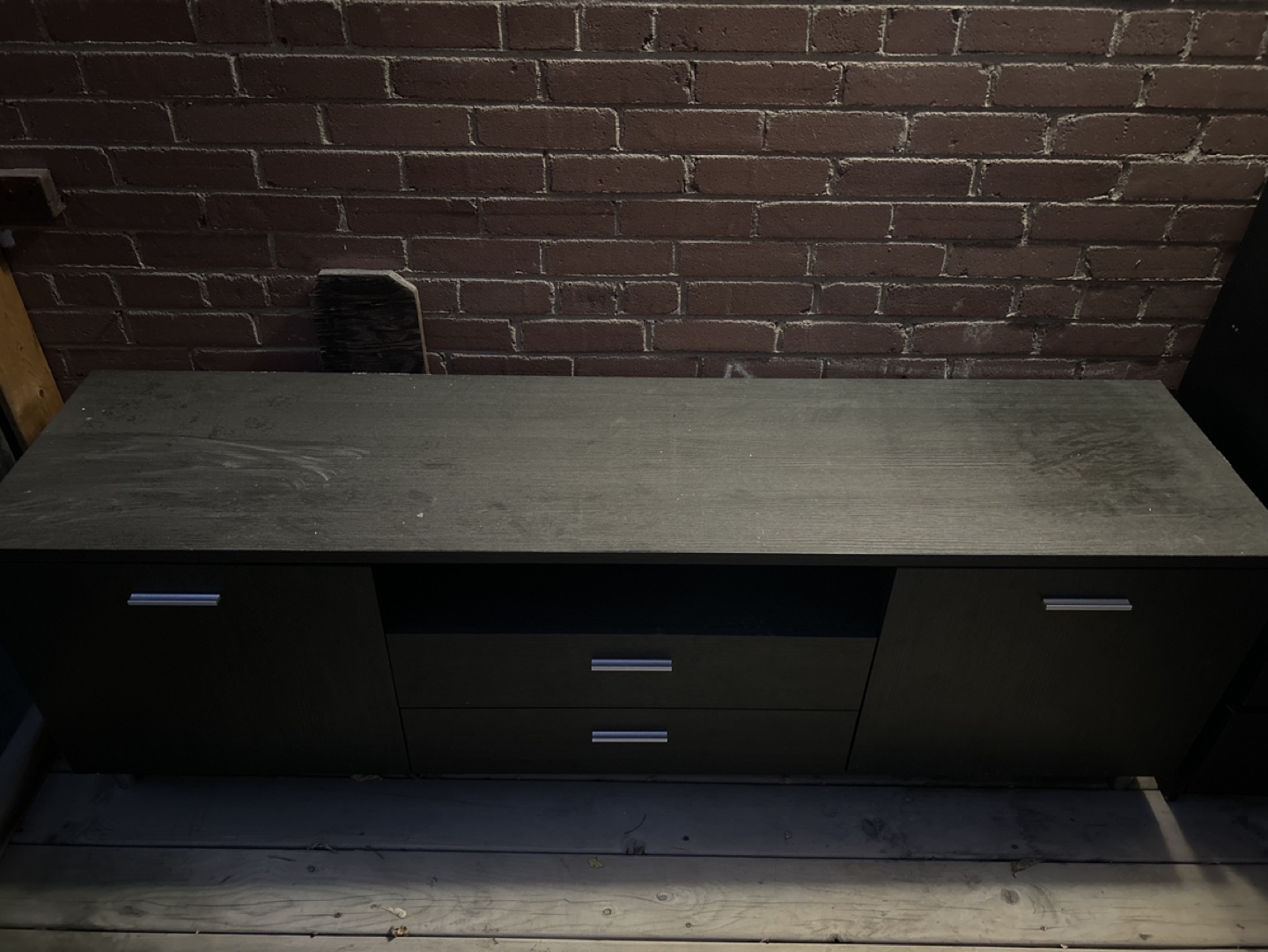 Black TV Stand with Drawers and Cabinets