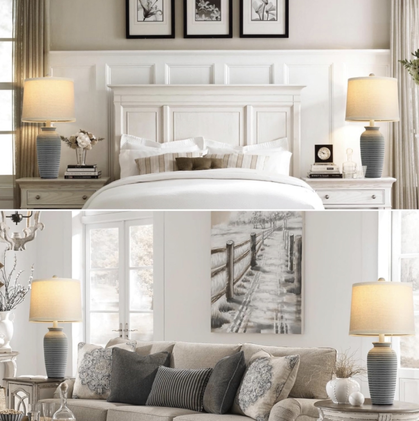 Table Lamp with Beige Linen Shade (Count 2) - photo 4