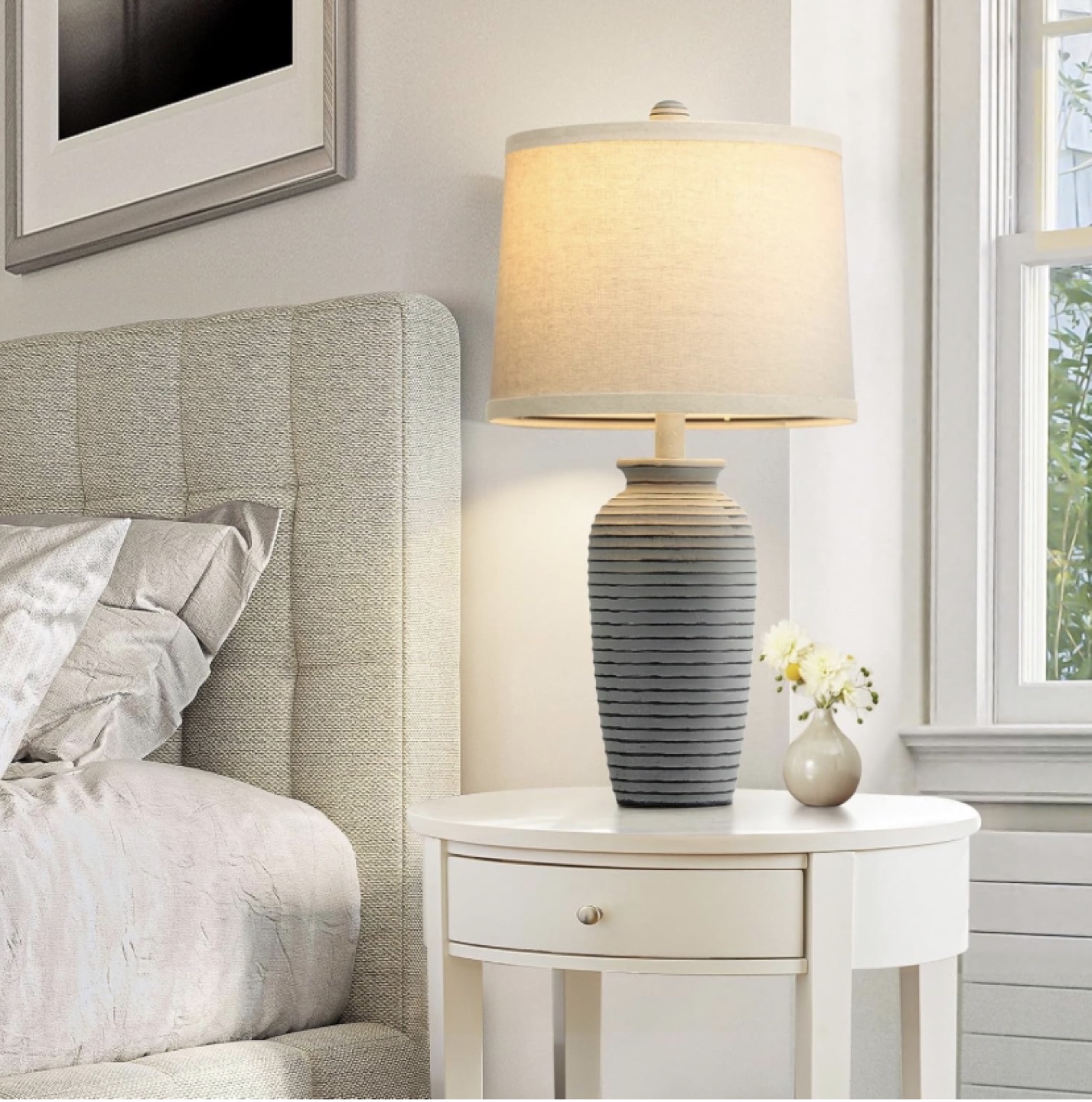 Table Lamp with Beige Linen Shade (Count 2) - photo 5