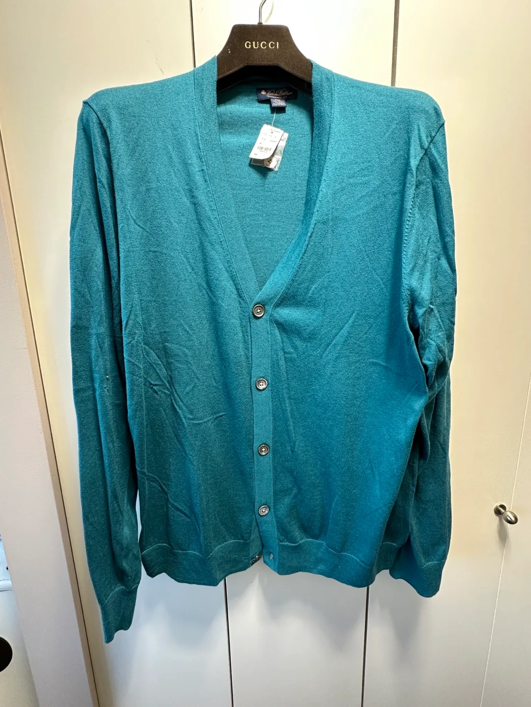 NEW Brooks Brothers Teal Cardigan Sweater Size XXL