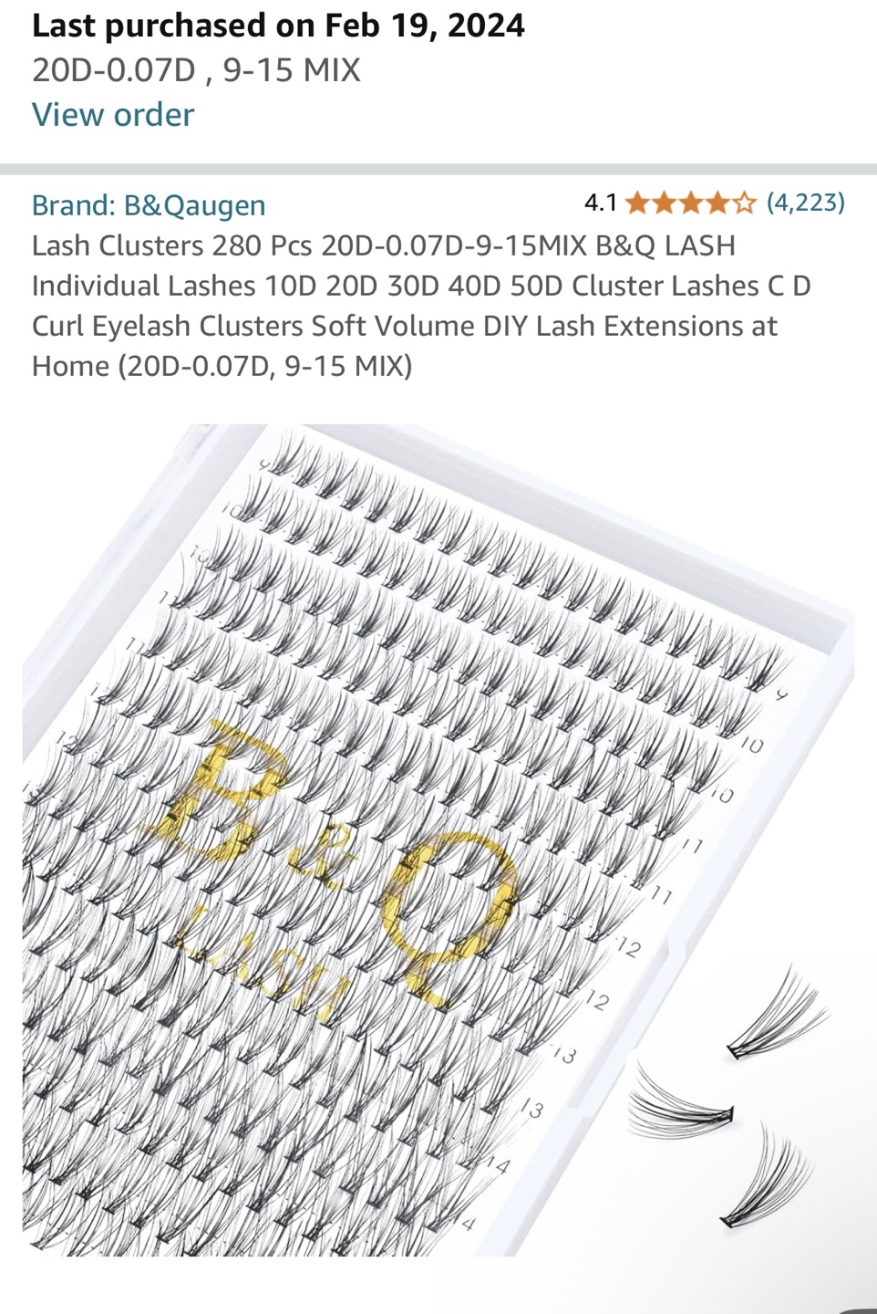 B&Q Lash 280 Pcs 20D-0.07D-9-15 MIX Eyelash Extensions - photo 3
