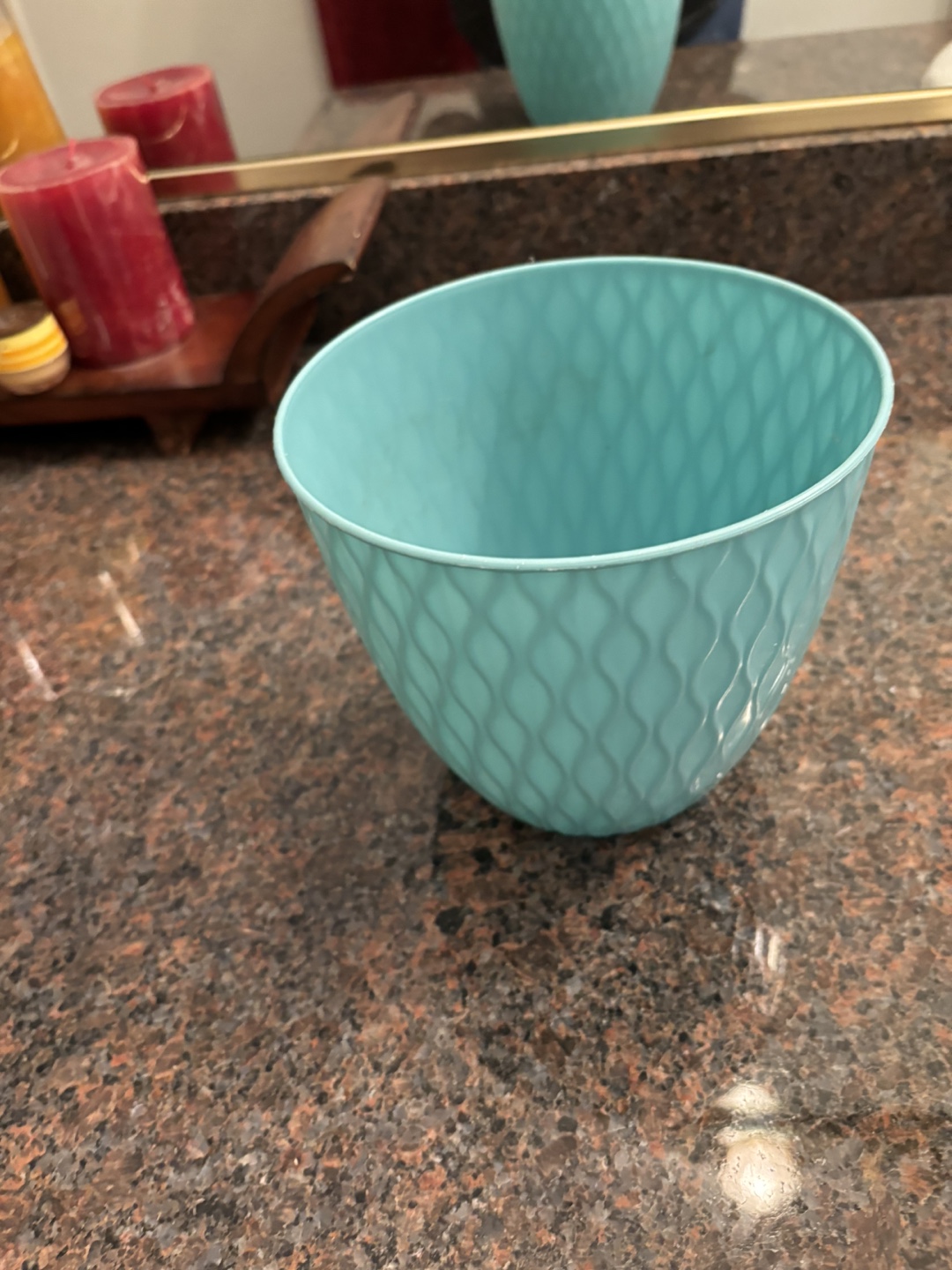 Teal Plastic Planter