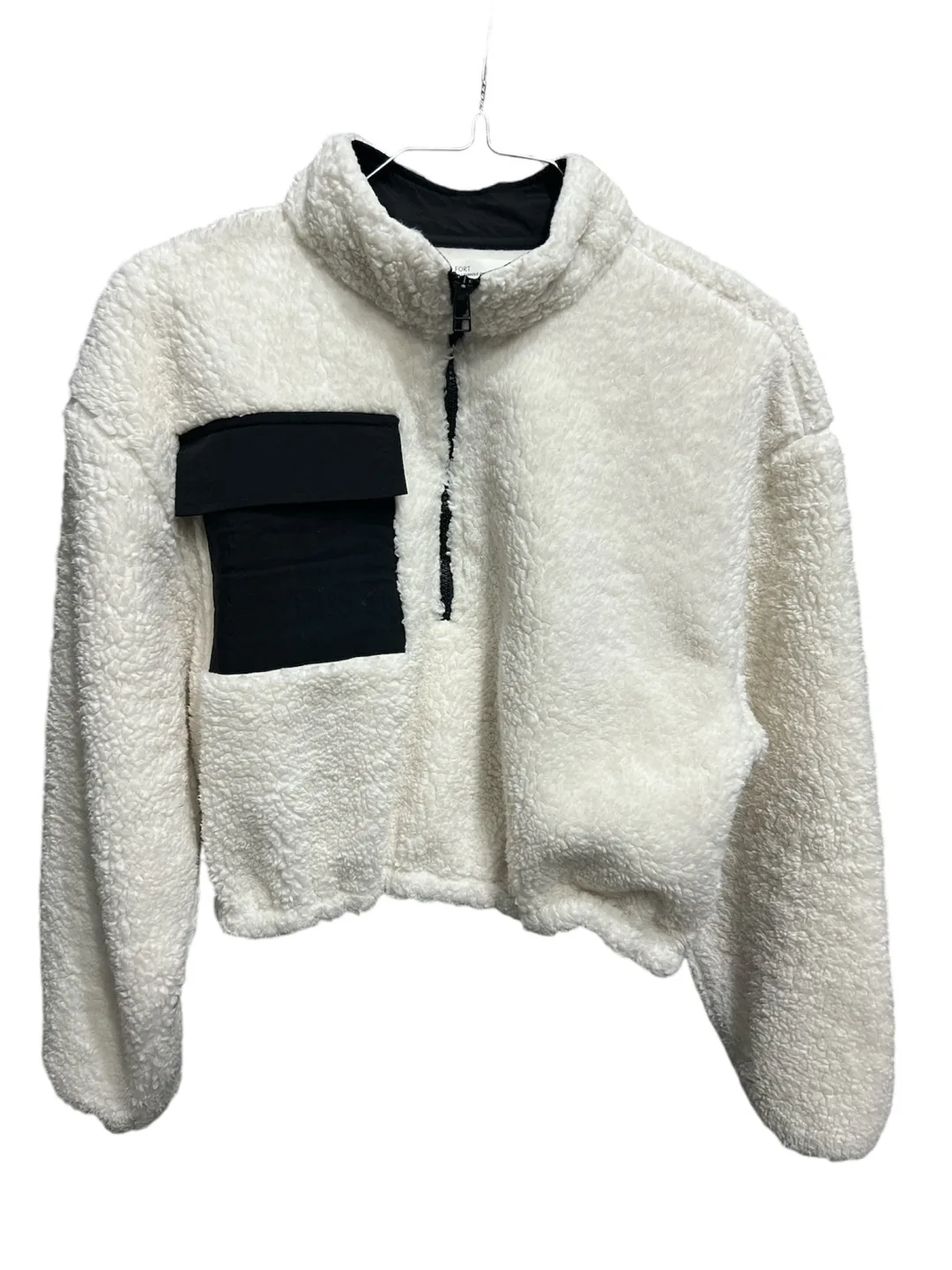 Oak + Fort Cream Teddy Fleece Zip Up image indicator(2)