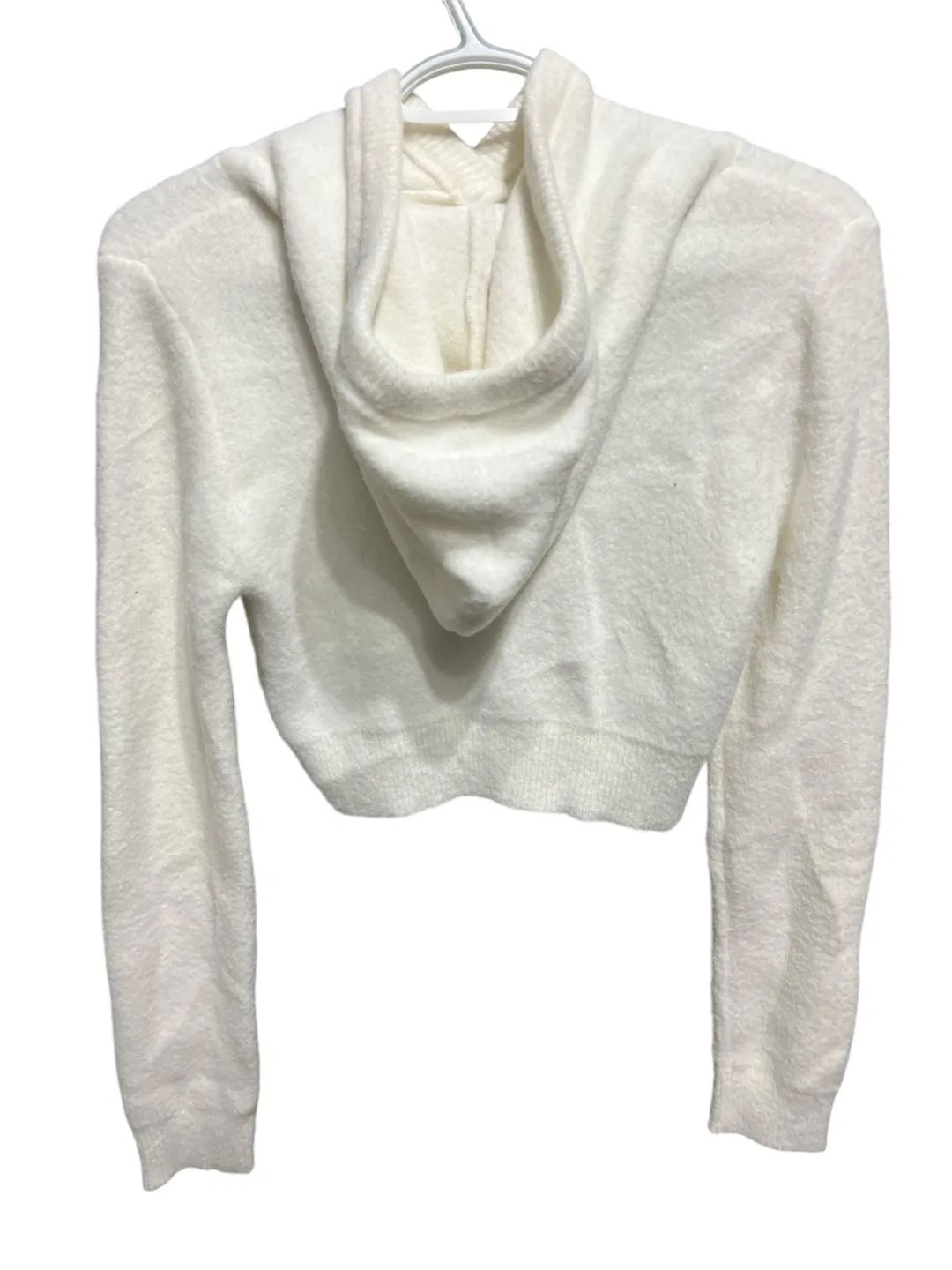 Zara White Cropped Hoodie image indicator(2)