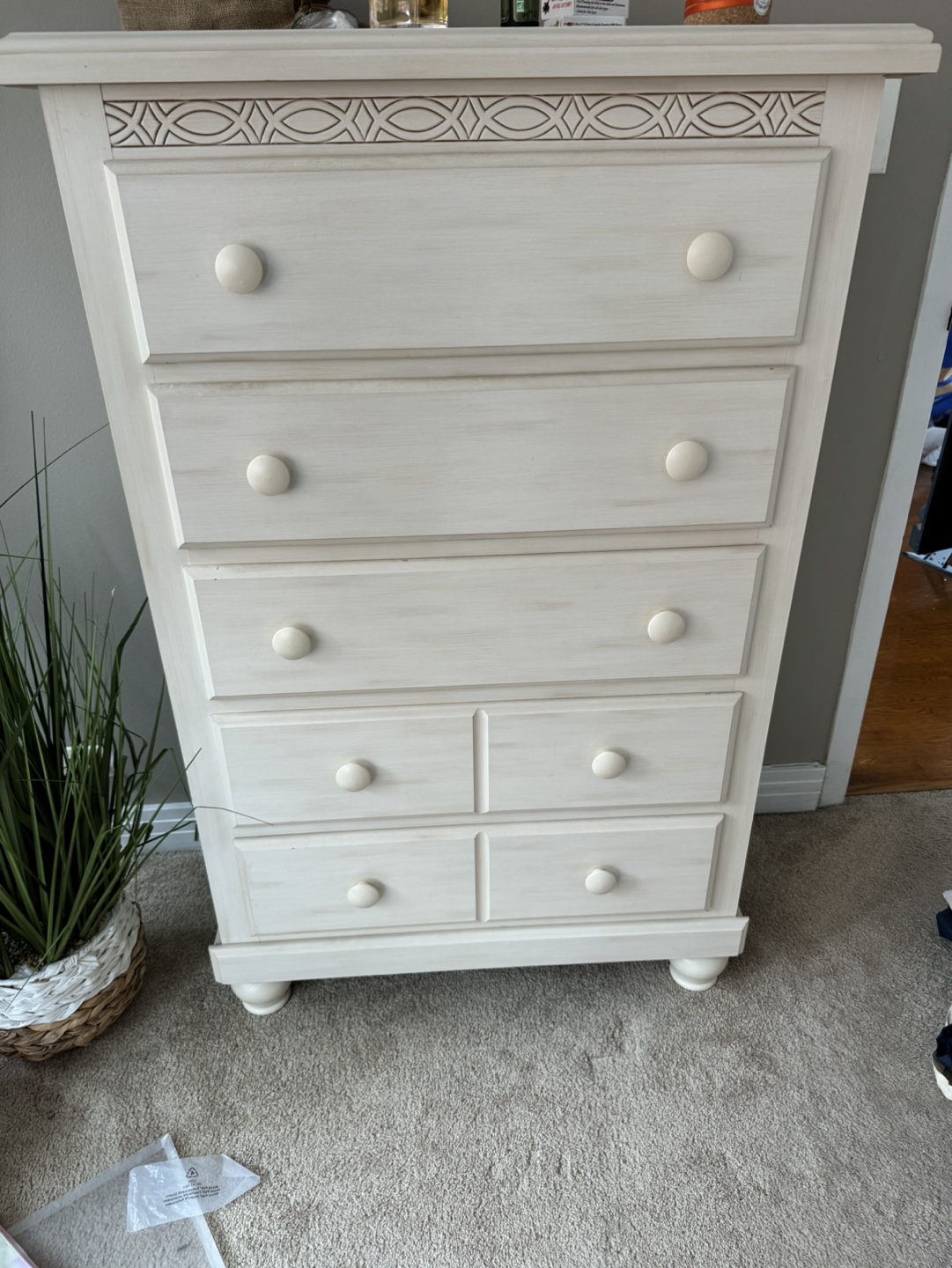 White Wooden Nightstand and Dresser Set