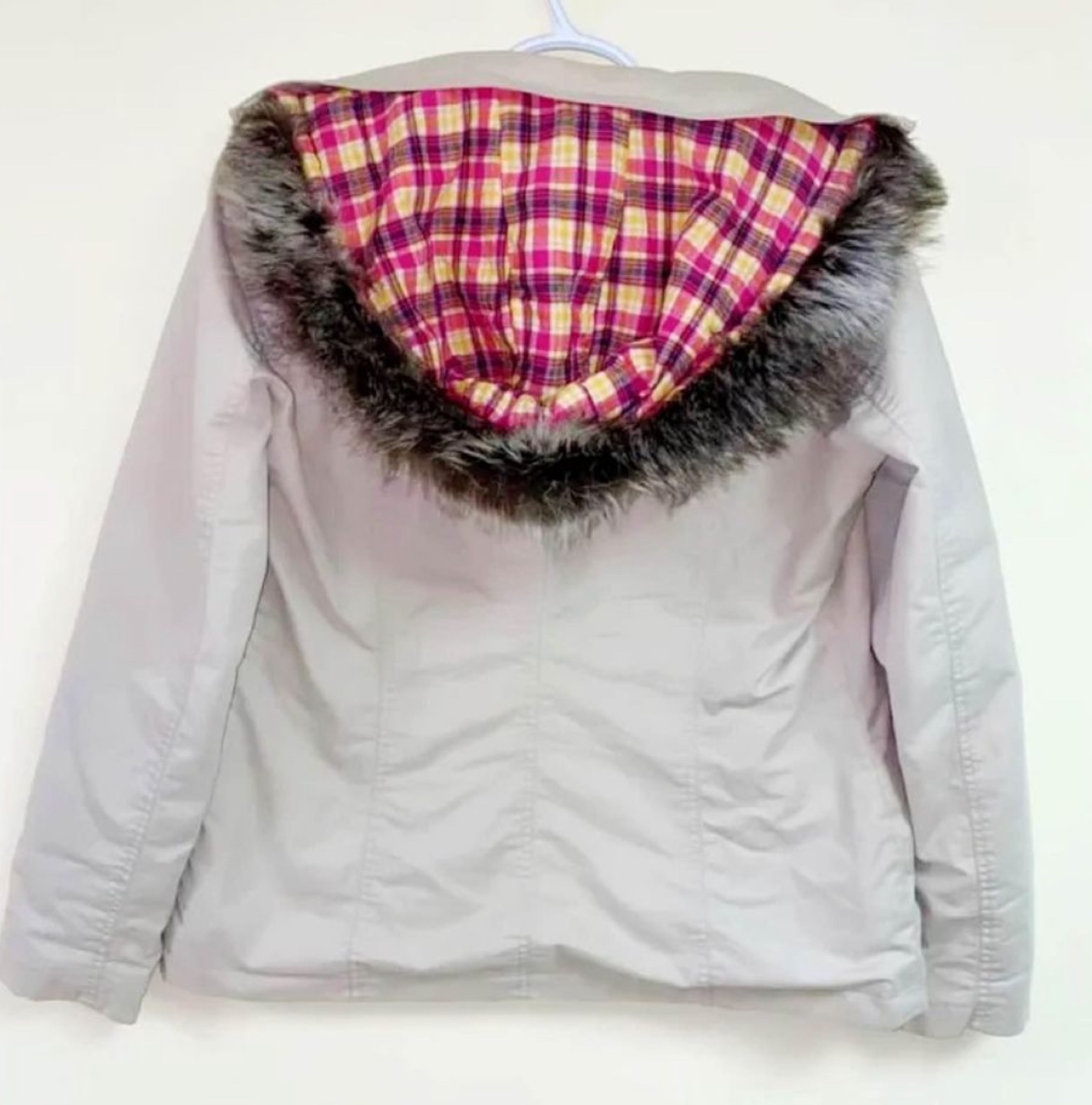 Women's Tan Hooded Jacket with Faux Fur - photo 3
