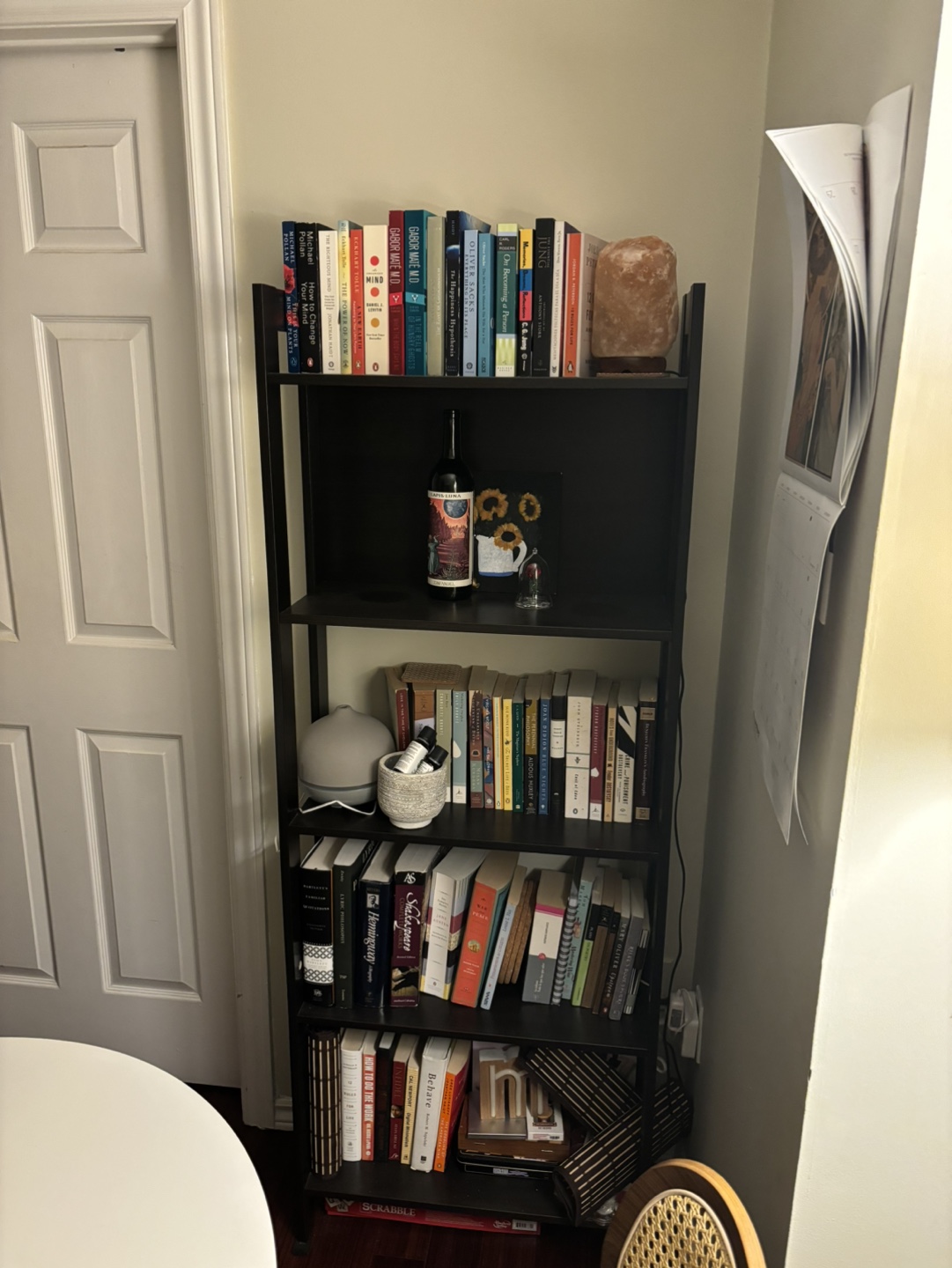 Black 4-shelf bookcase - photo 2