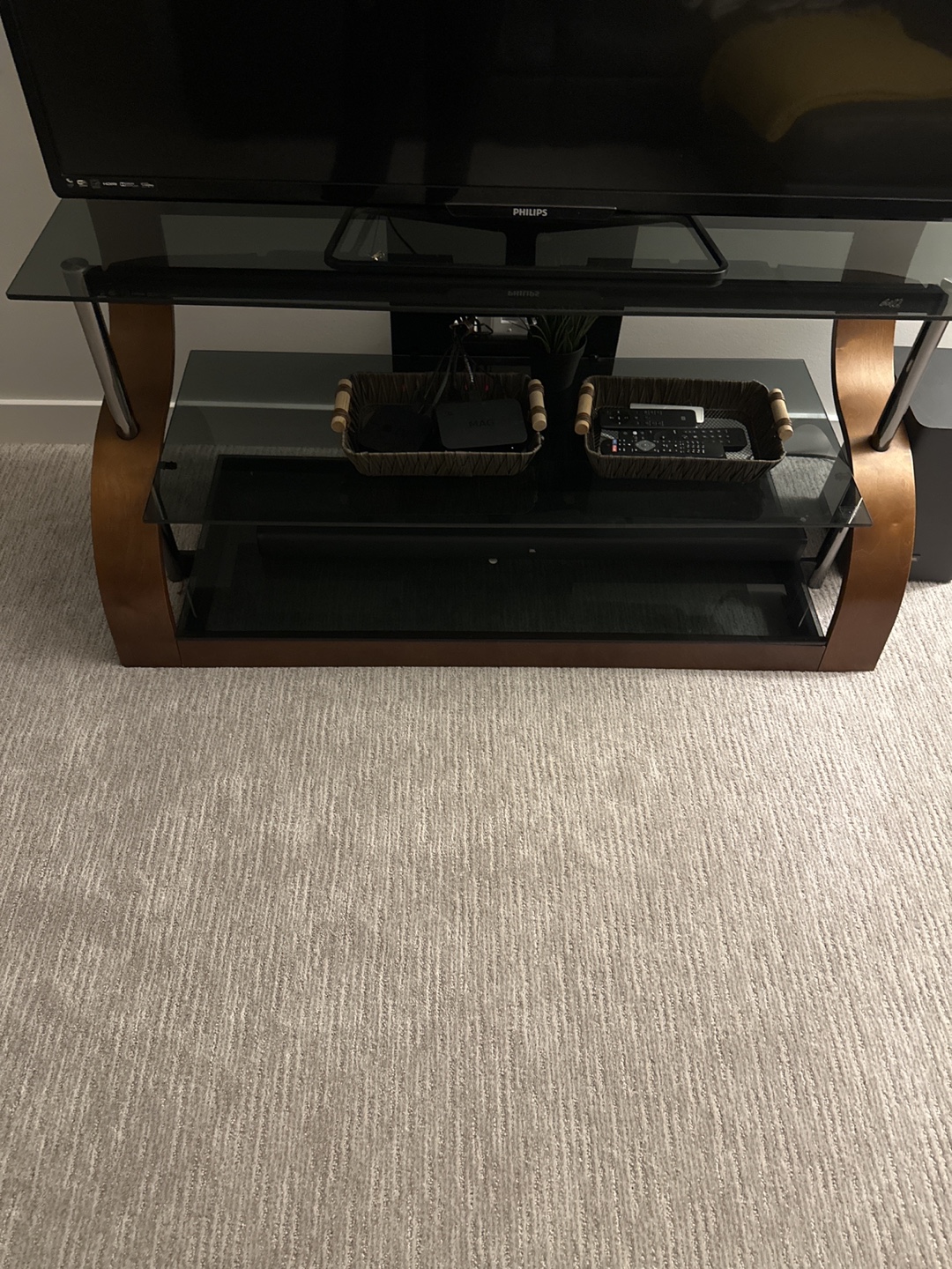 TV Stand with Tempered Glass Shelves - photo 2