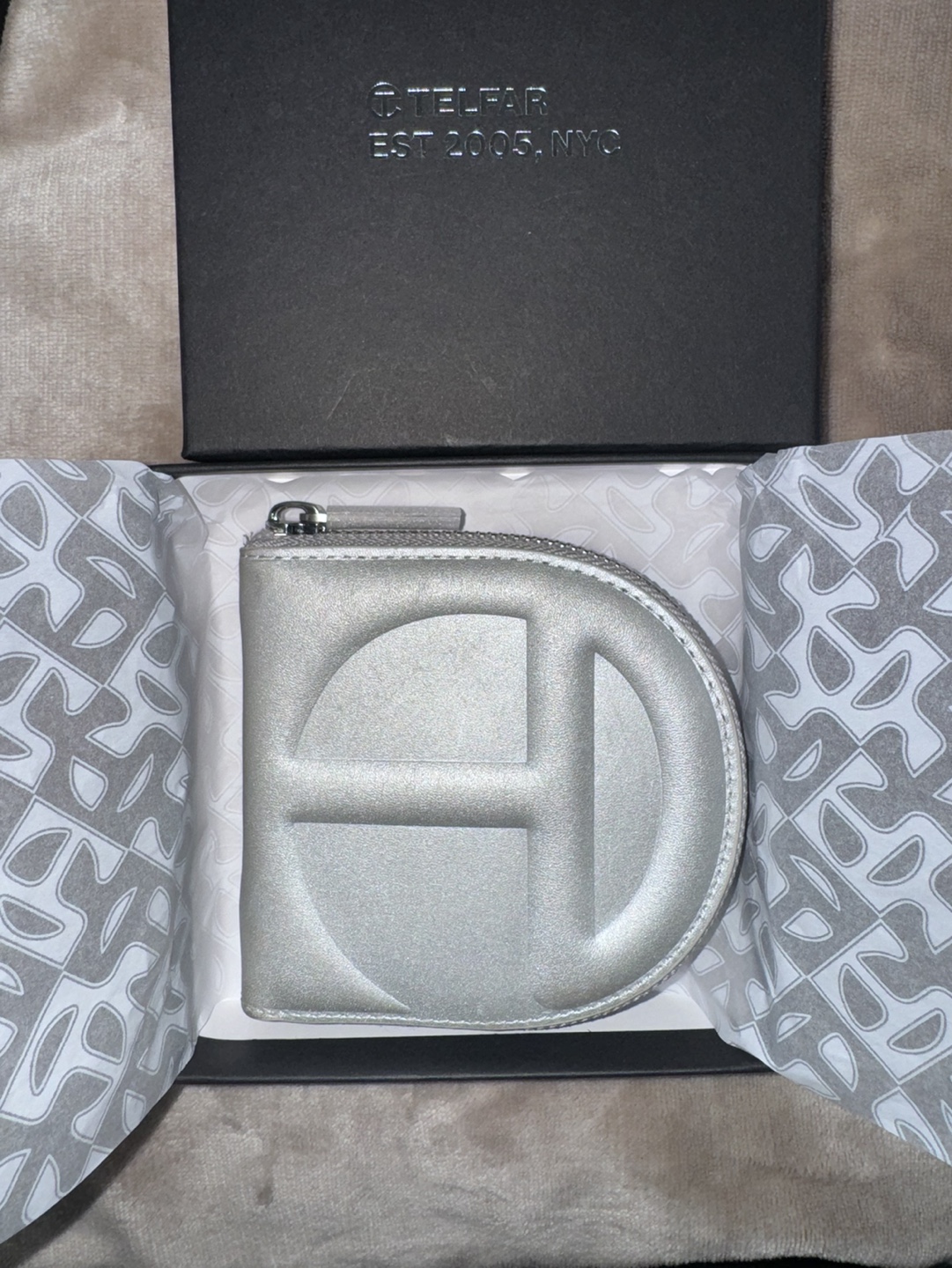 Telfar Small Silver Wallet