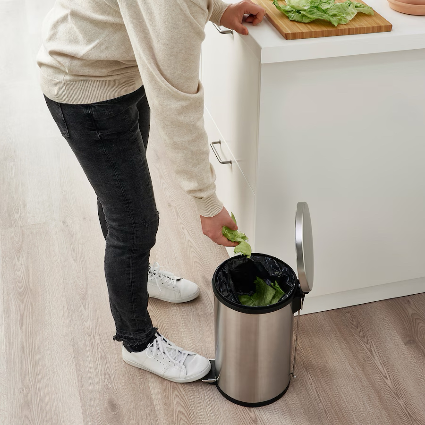 SMALL Stainless Steel Step Can / trash bin / garbage bin - photo 5