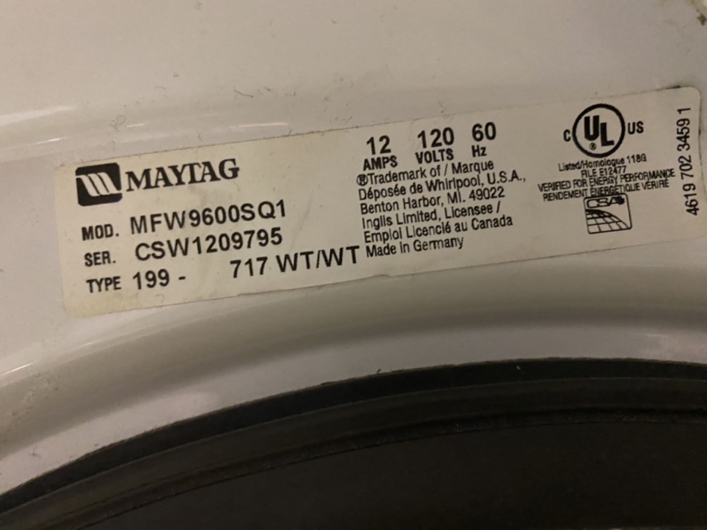 Maytag Washing Machine - photo 3