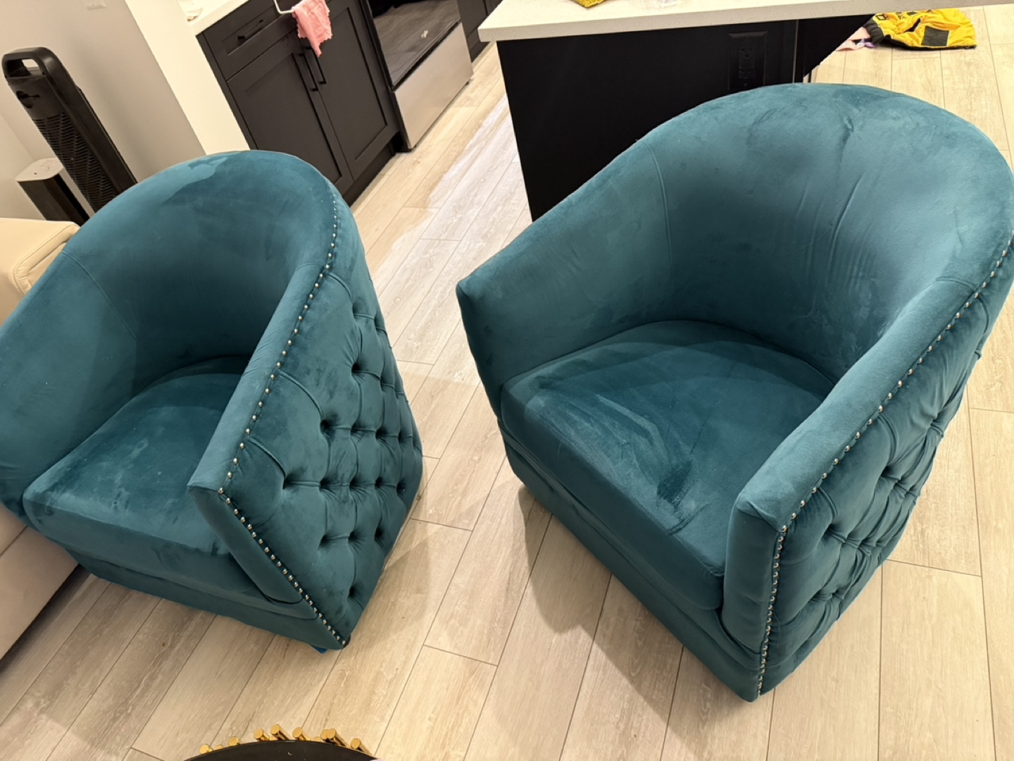 Teal Velvet Accent Chairs (Set of 2) - photo 4