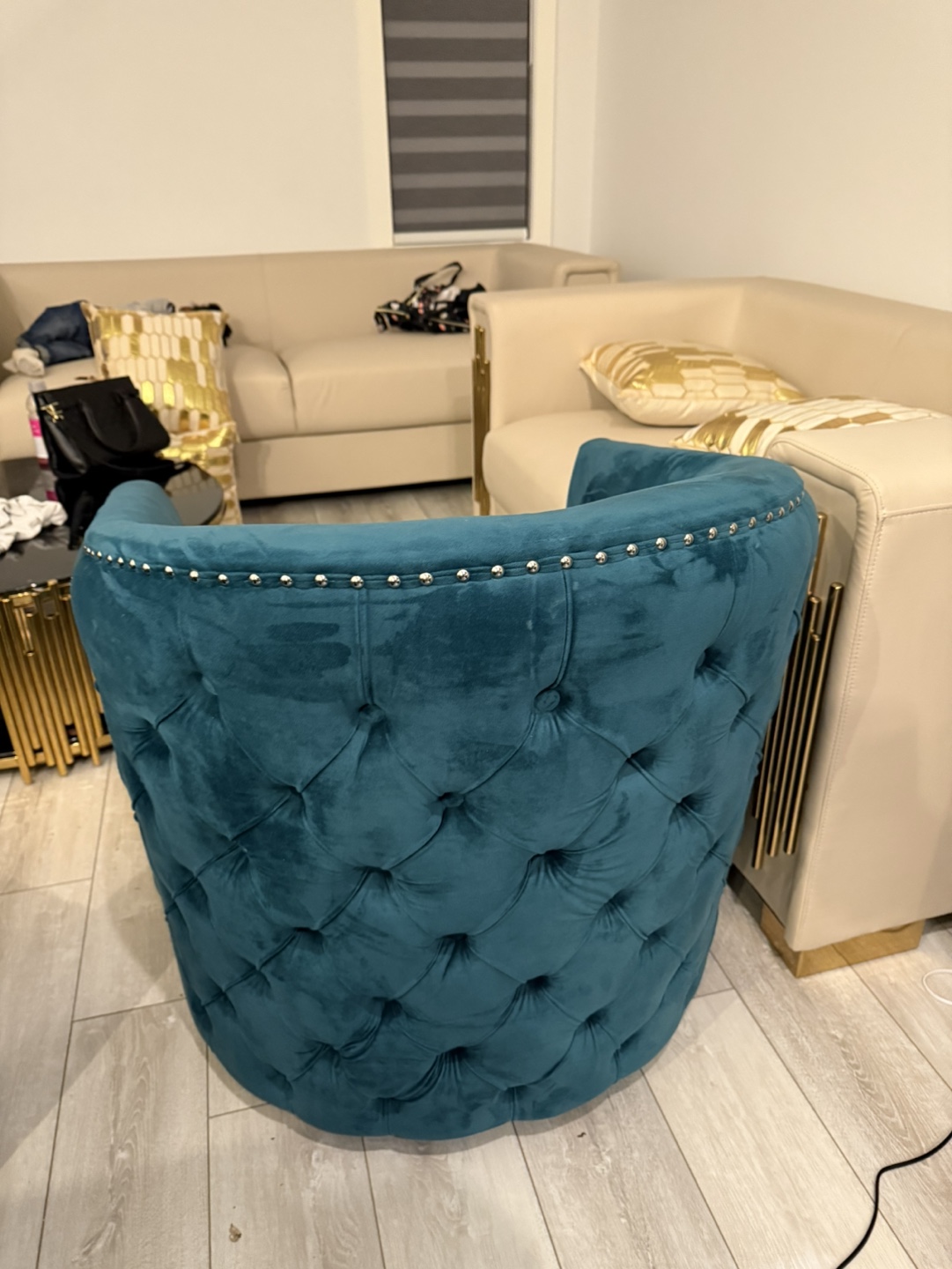 Teal Velvet Accent Chairs (Set of 2)