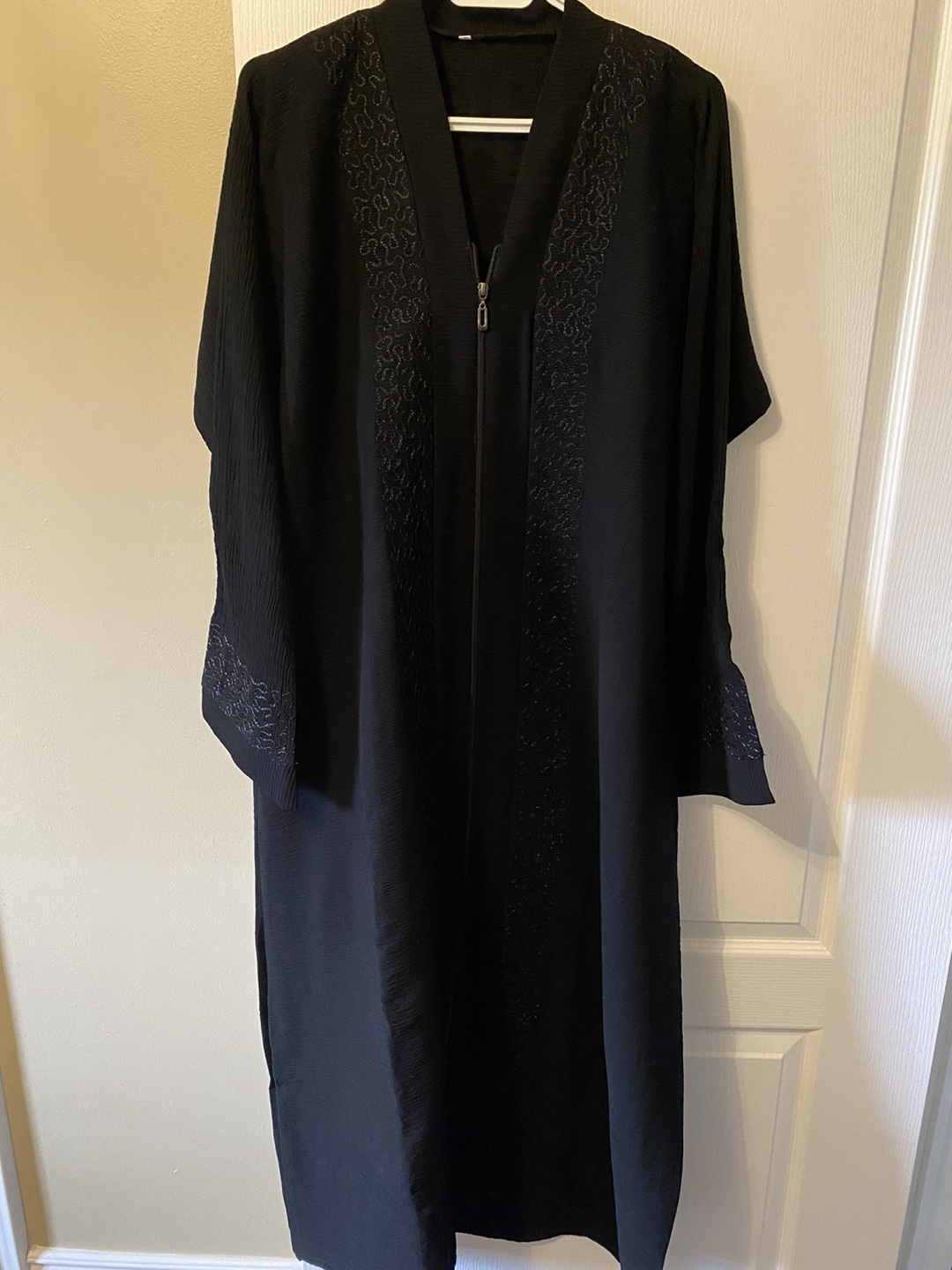 Black Abaya with Embroidered Detail