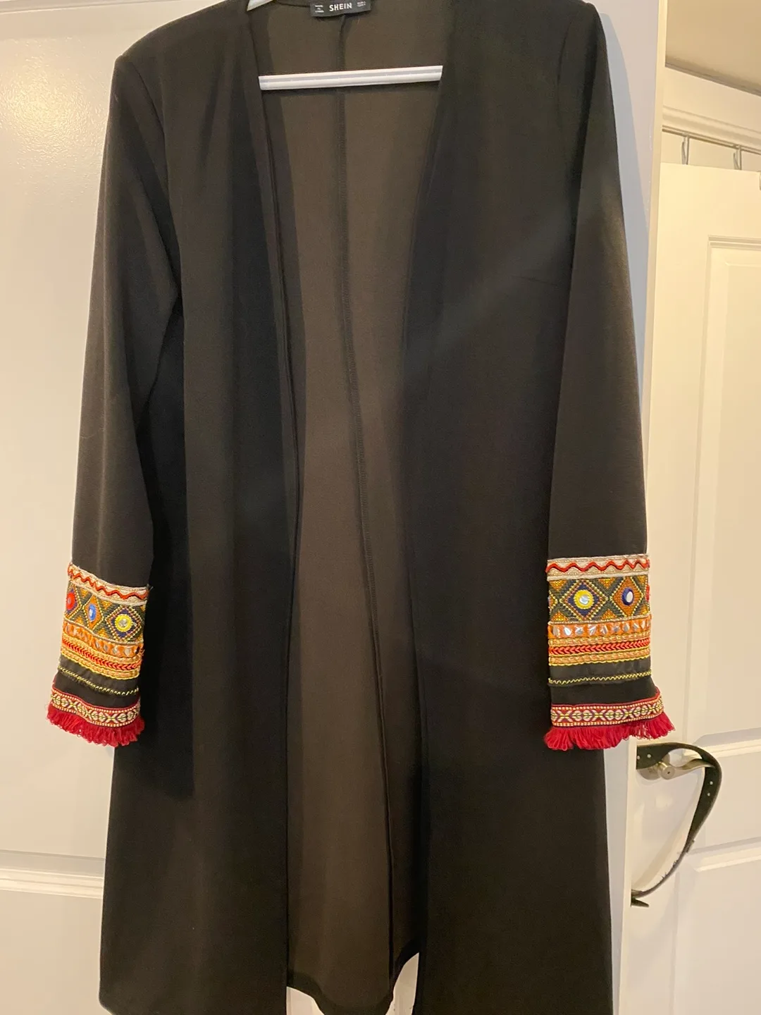 Black Embroidered Long Sleeve Cardigan image indicator(3)