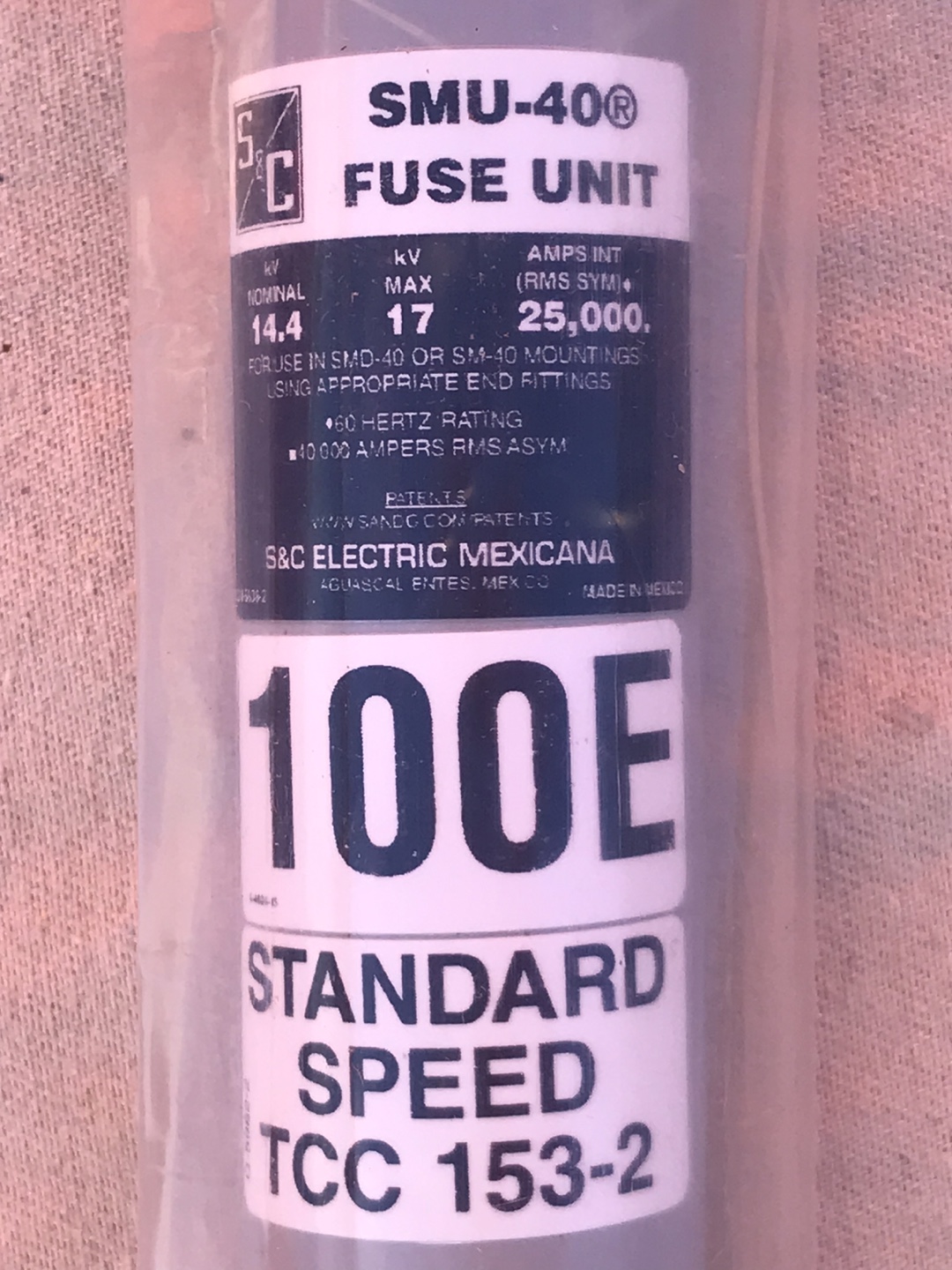 S&C Electric SMU-40 Fuse Unit - 100E