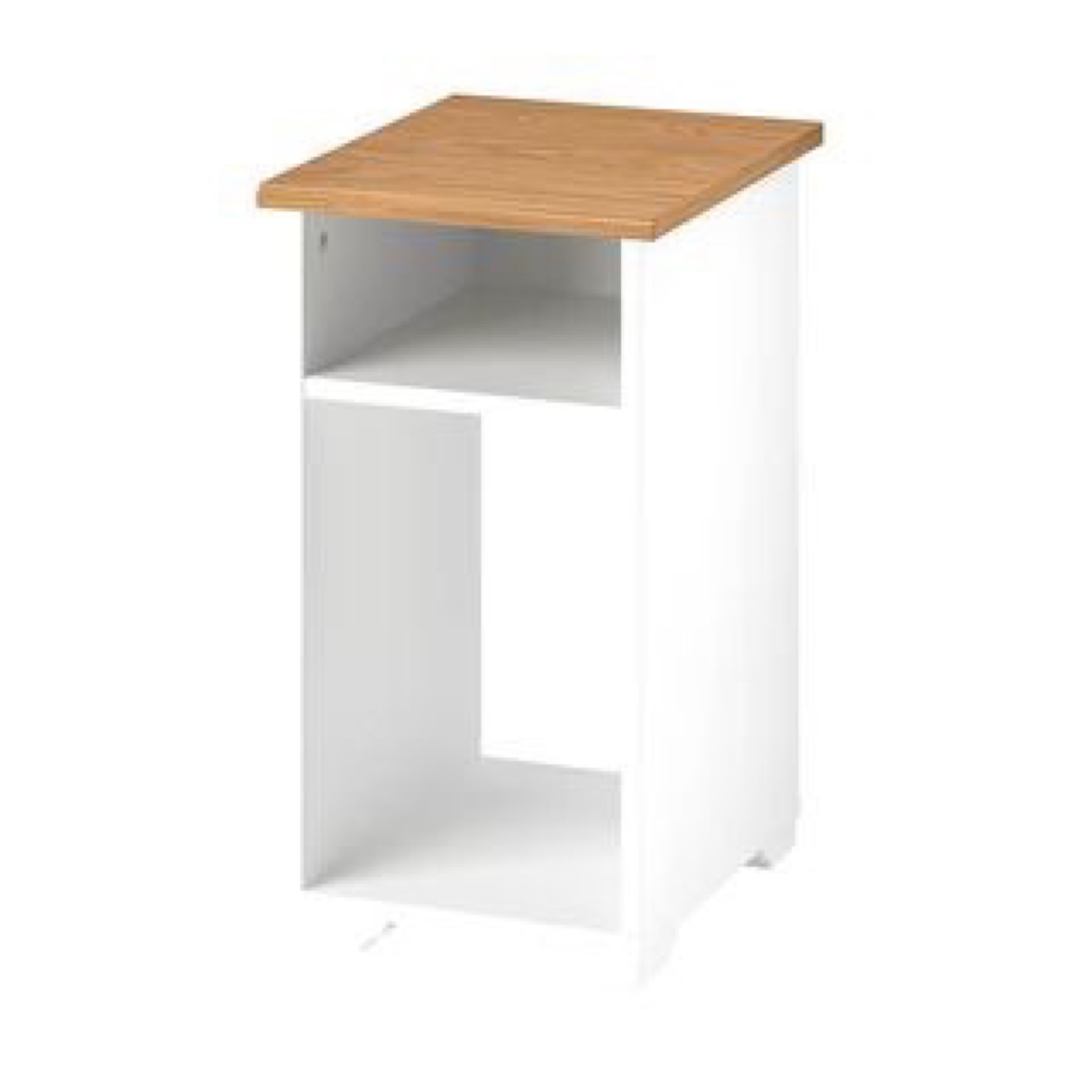 White Bedside Table with Shelf