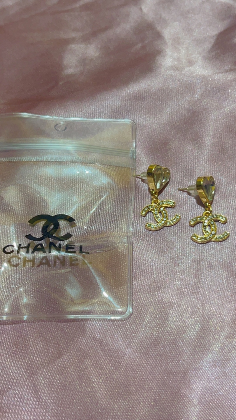 Chanel Heart Dangle Earrings