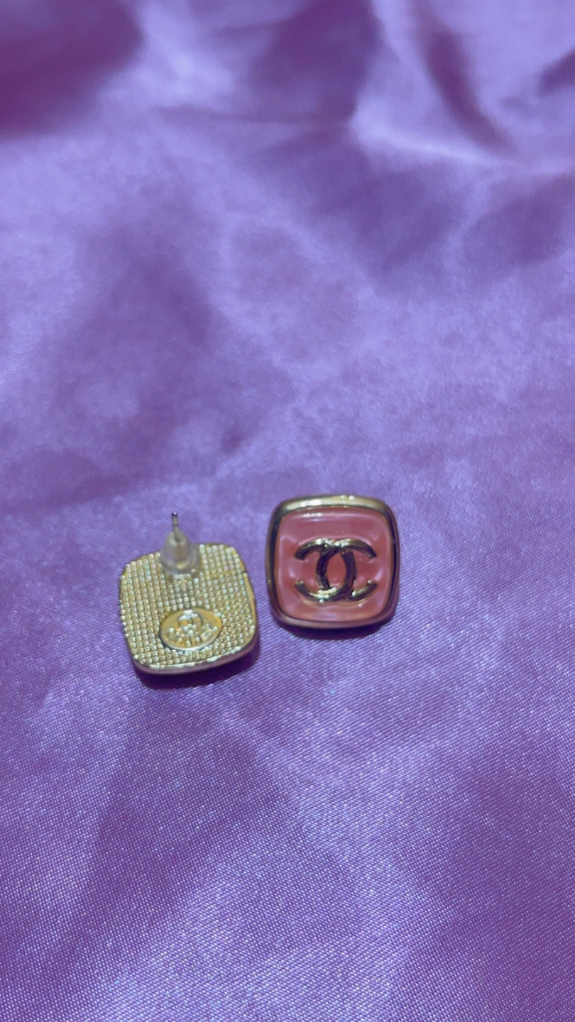 Chanel Pink Square Earrings - photo 2