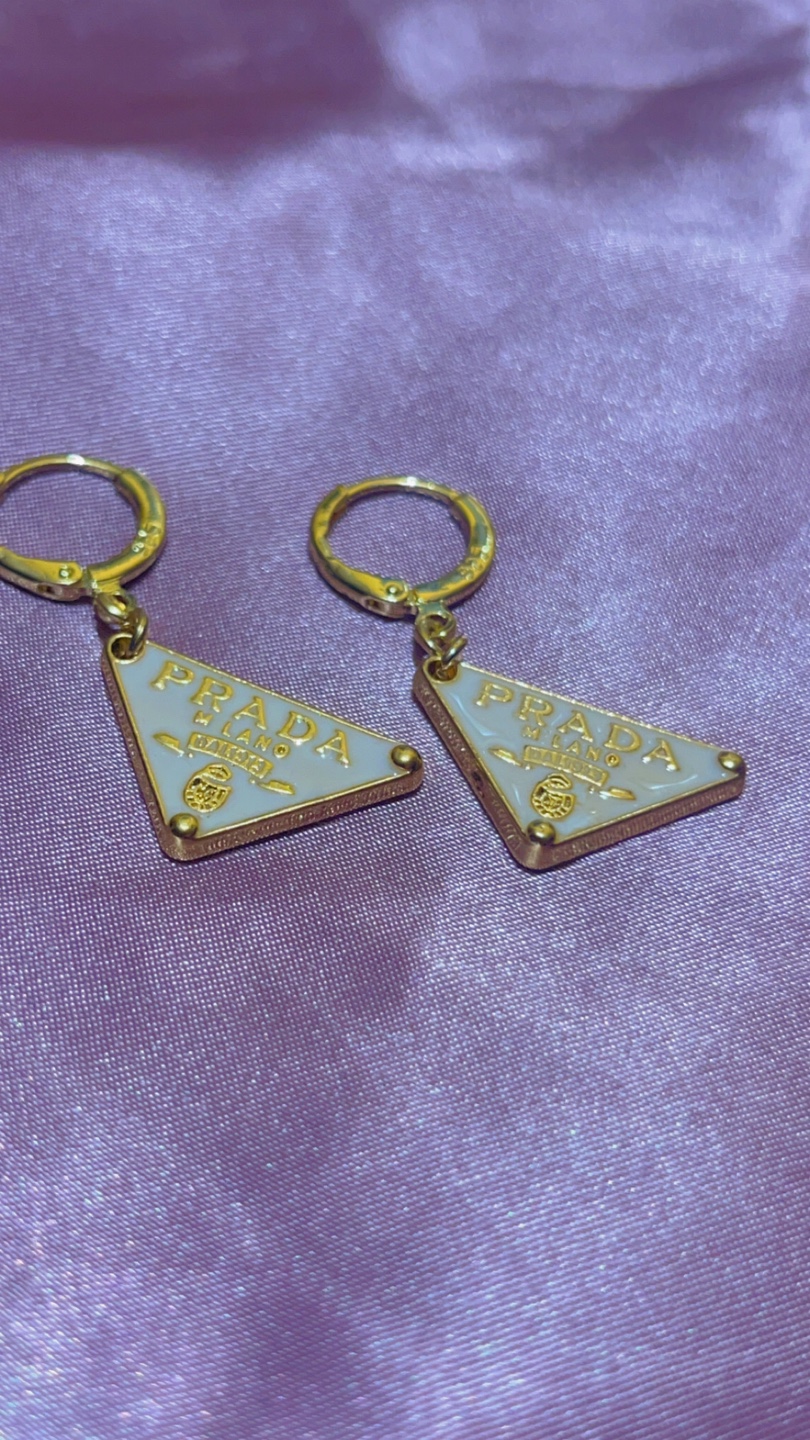 Prada Triangle Earrings