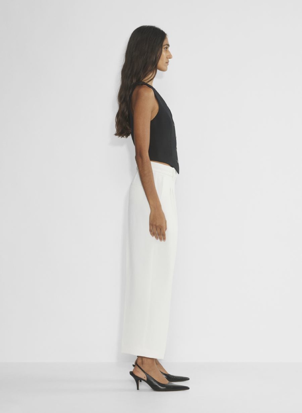 Aritzia Wilfred The Effortless Pant Cropped in White Size 12 - photo 2