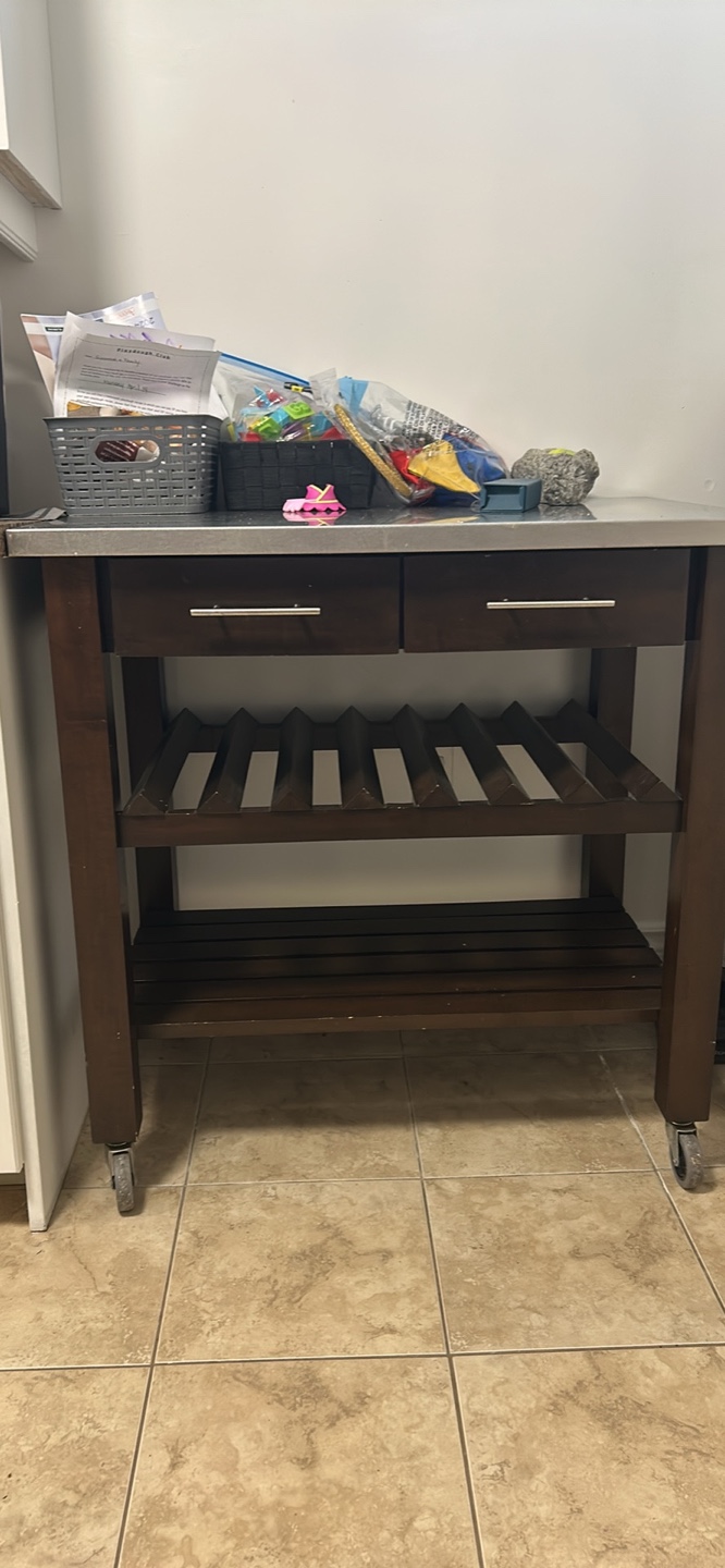 Kitchen Cart with Wine Rack