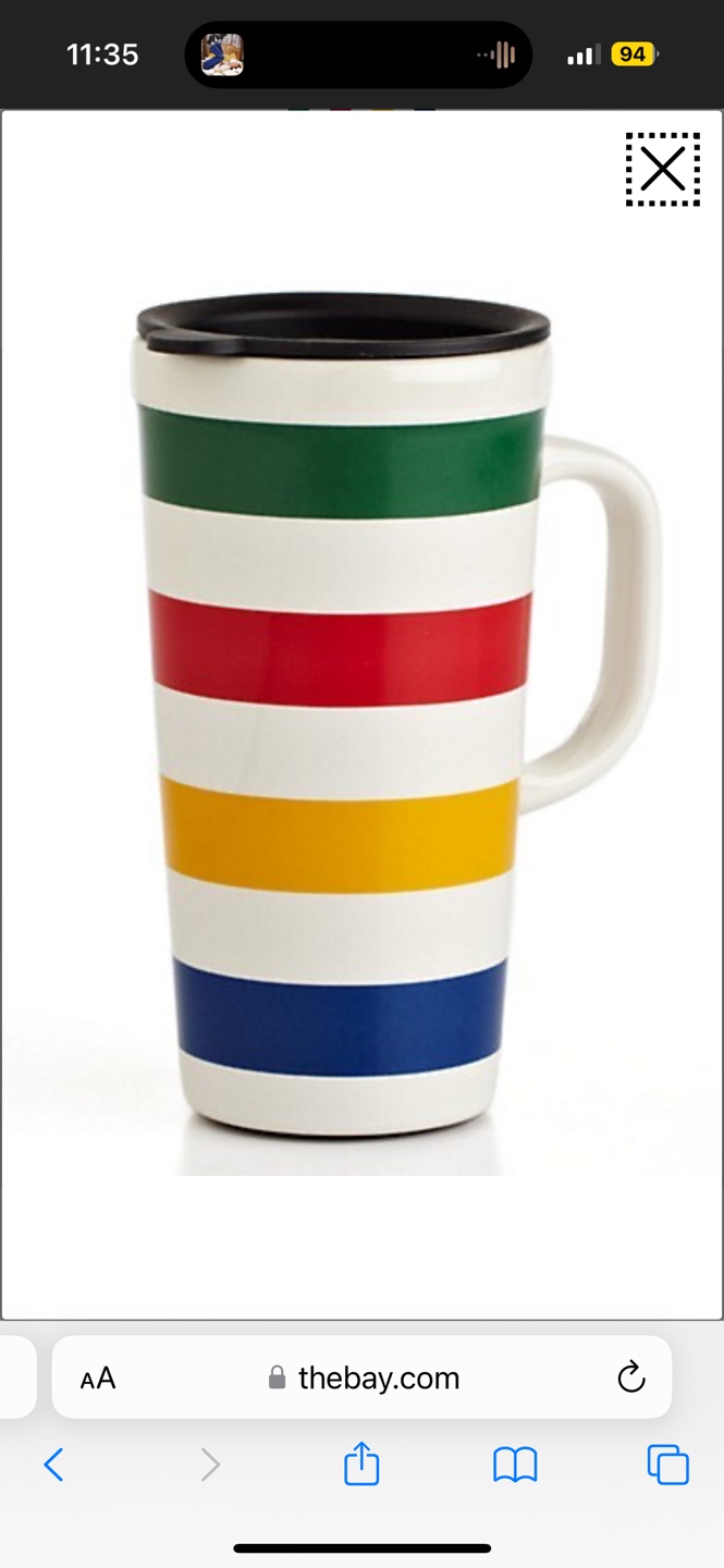 Hudson's Bay (HBC) Stripes Travel Mug