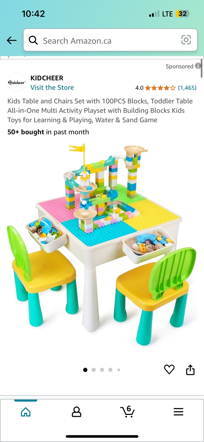 Kids Table and Chairs Set with 100PCS Blocks