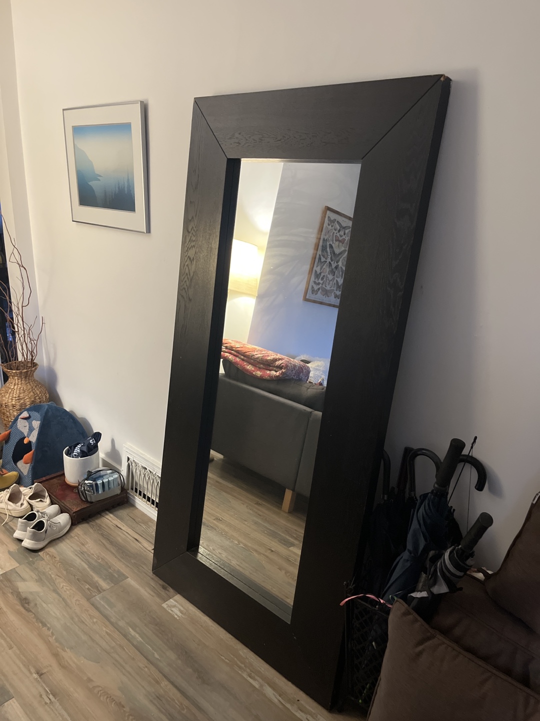 Full-length Mirror with Black Frame - photo 2