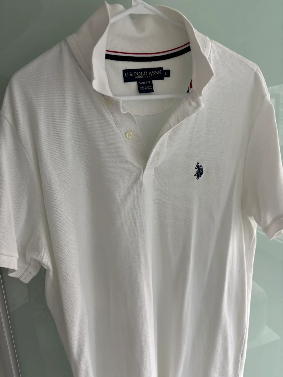 U.S. Polo Assn. Men's White Polo Shirt Size L