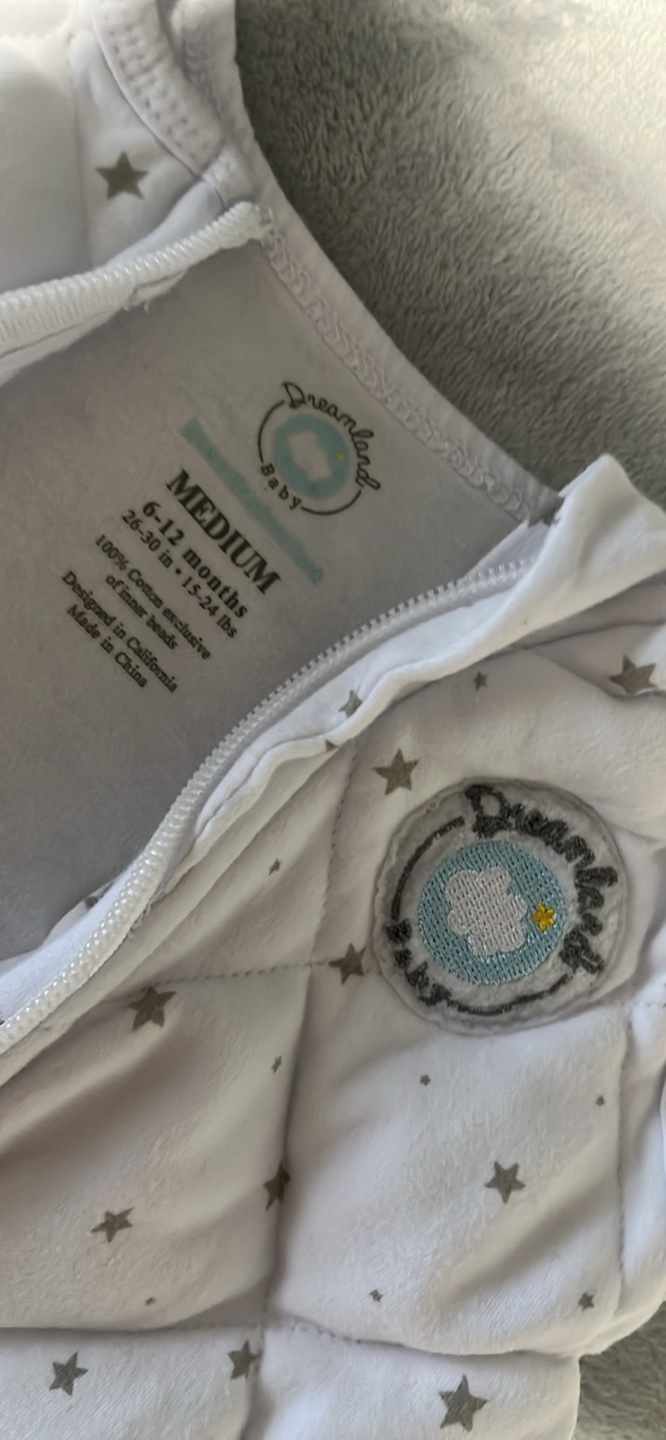 Dreamland Baby weighted Sleep Sack  - White with Stars - photo 2