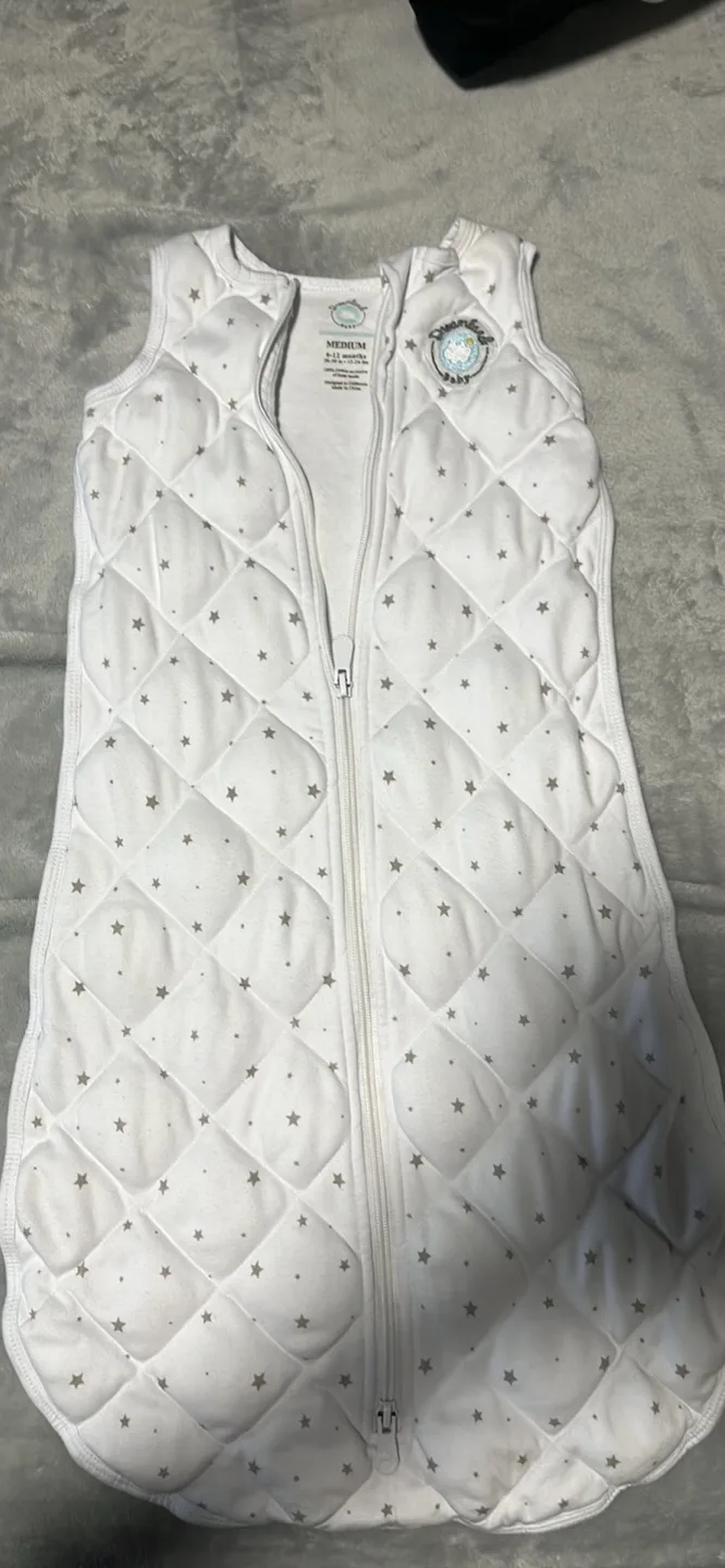 Dreamland Baby weighted Sleep Sack  - White with Stars thumbnail