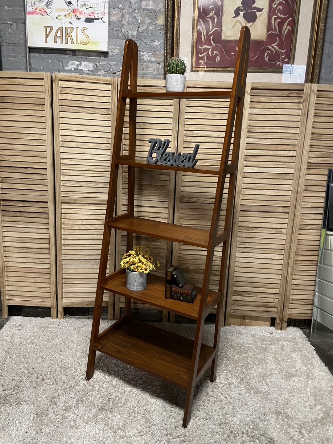 Wooden Ladder Shelf - photo 2