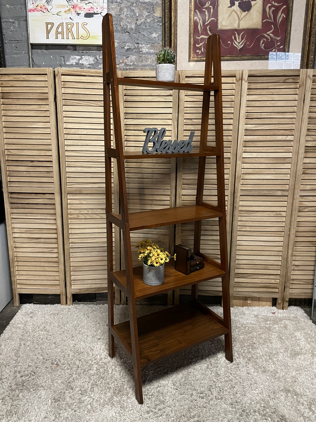 Wooden Ladder Shelf