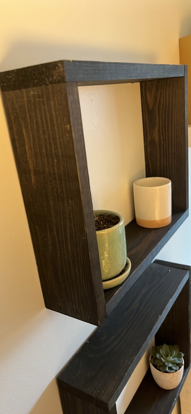 Set of 2 Black Floating Shelves - photo 3