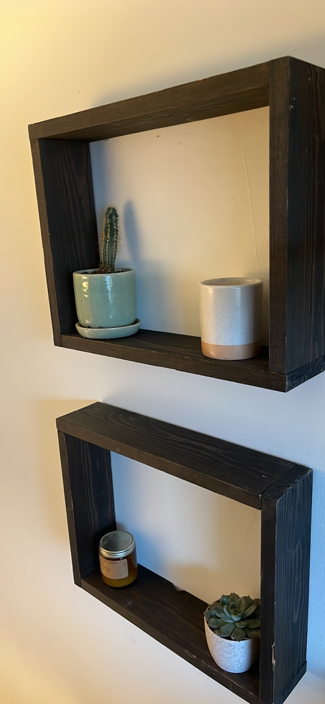 Set of 2 Black Floating Shelves - photo 2