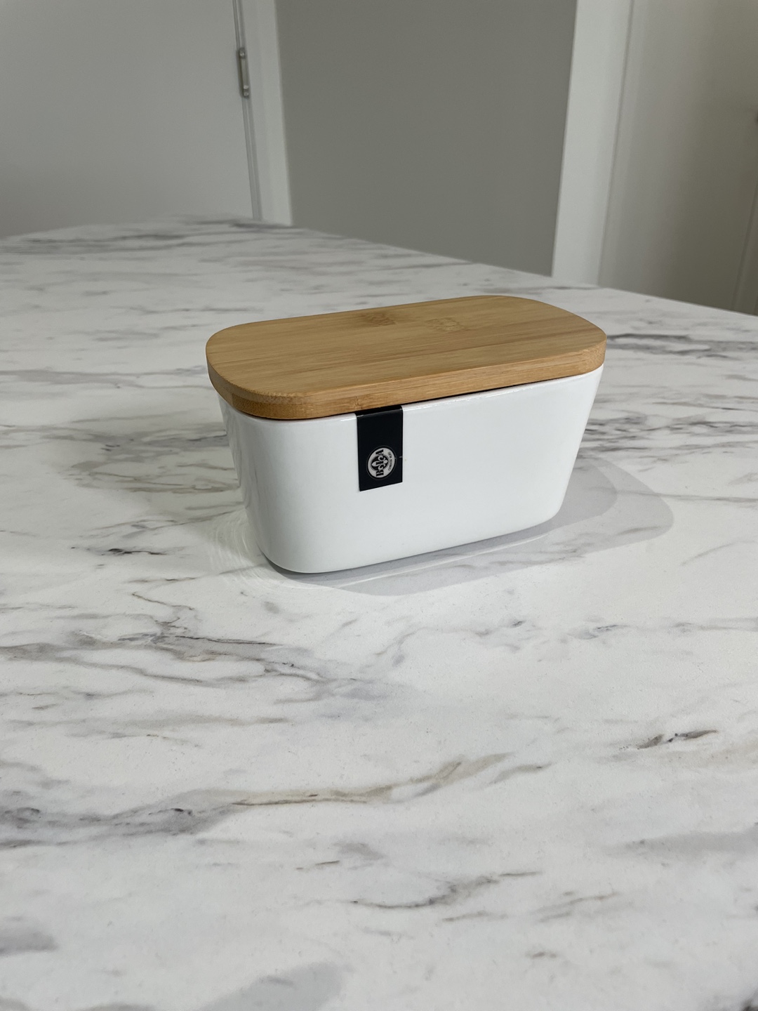 Ceramic Butter Dish with Bamboo Lid
