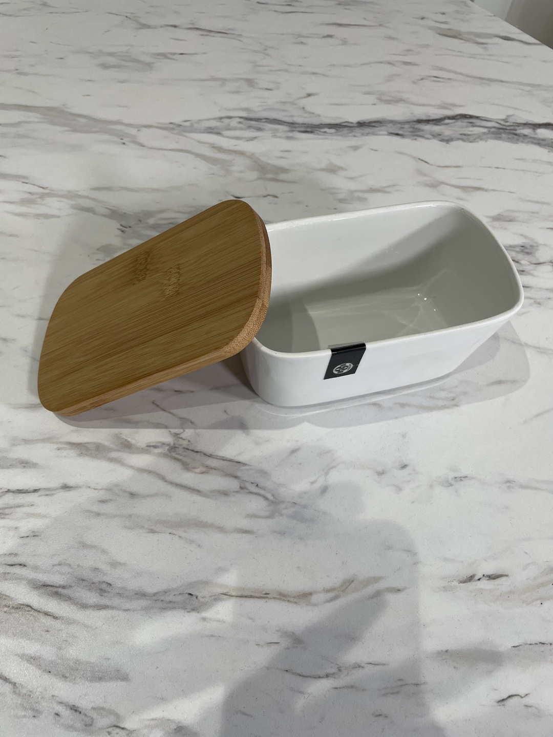 Ceramic Butter Dish with Bamboo Lid - photo 2