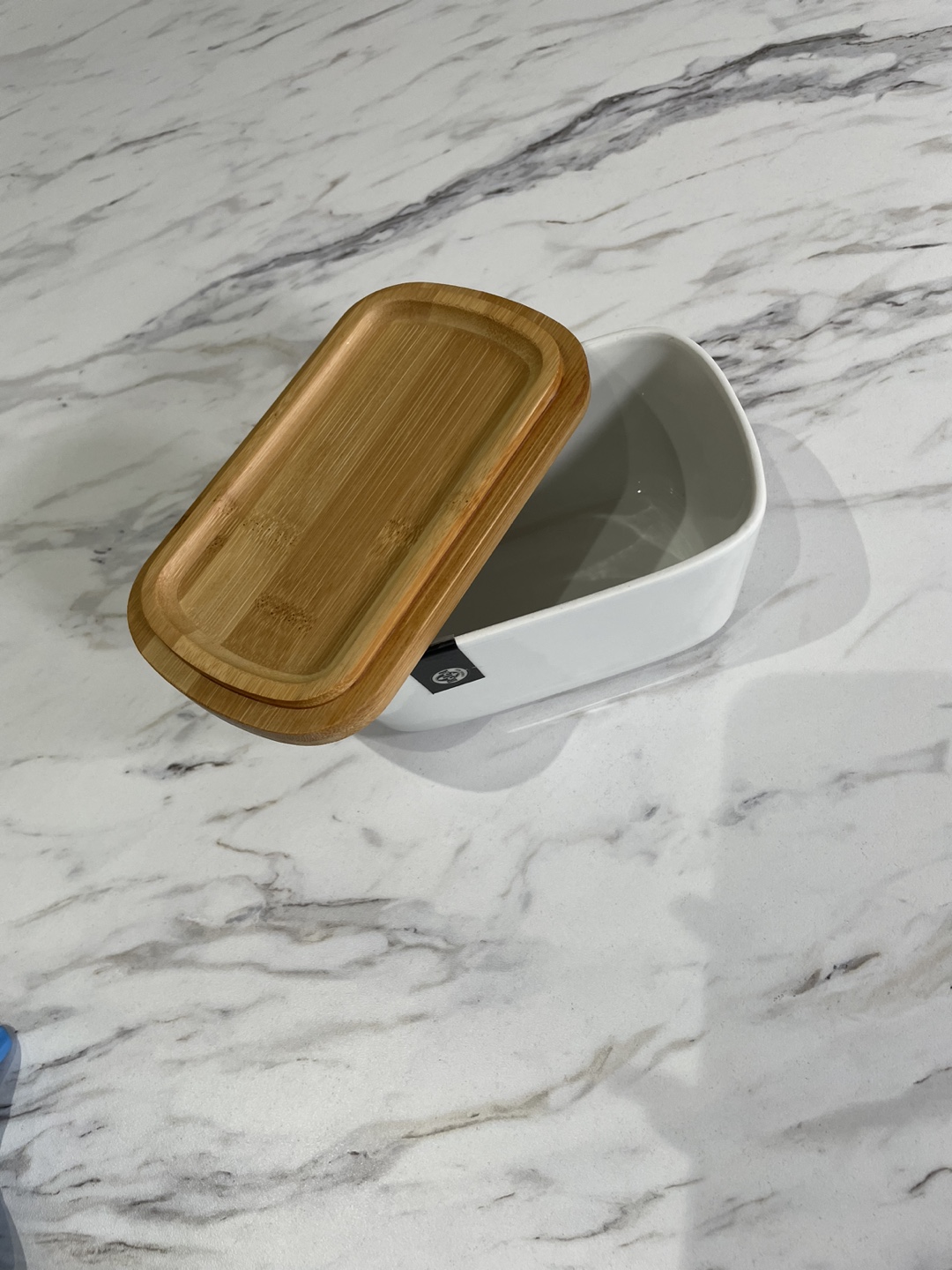 Ceramic Butter Dish with Bamboo Lid - photo 4