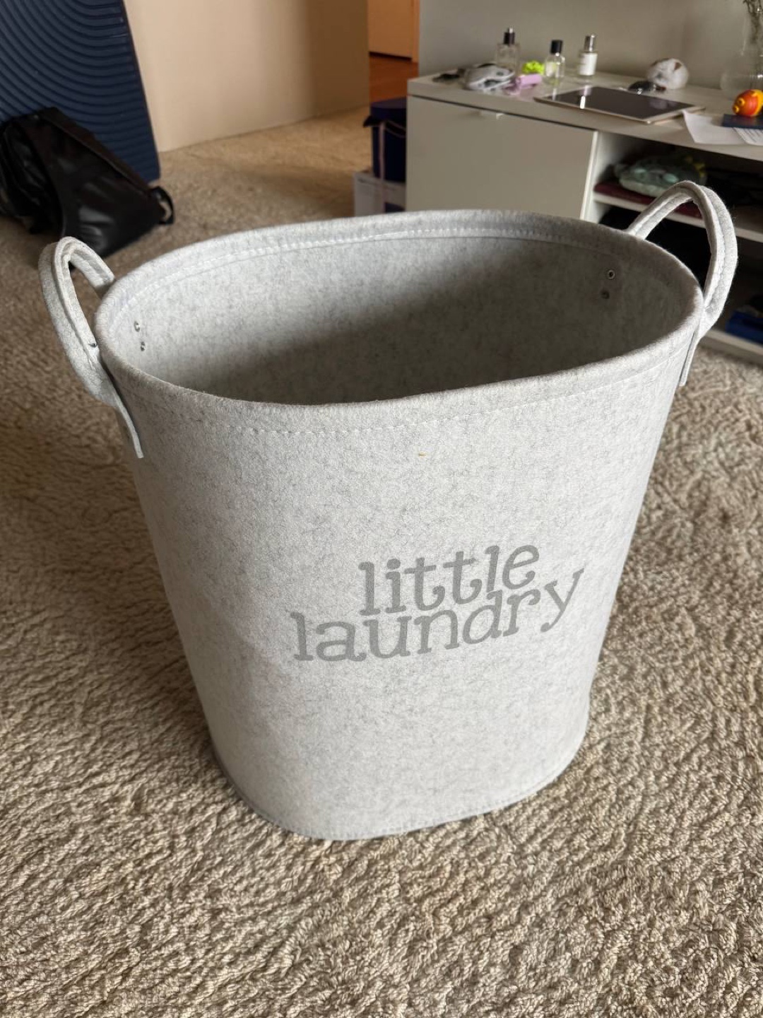 Little Laundry Grey Felt Storage Basket